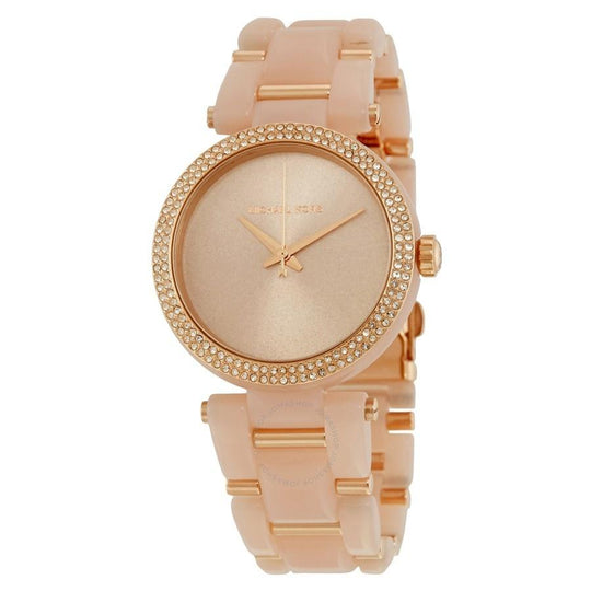 Michael Kors Women's MK4322 Delray Crystal Pink Acetate Watch
