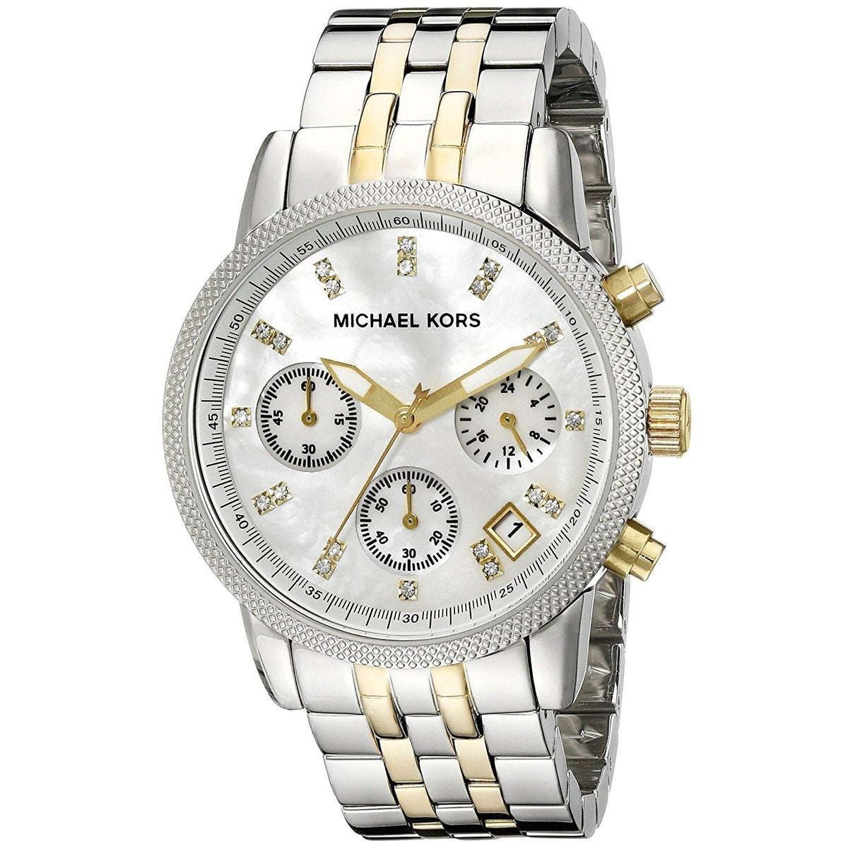 Michael Kors Women&#39;s MK5057 Ritz Chronograph Crystal Two-Tone Stainless Steel Watch