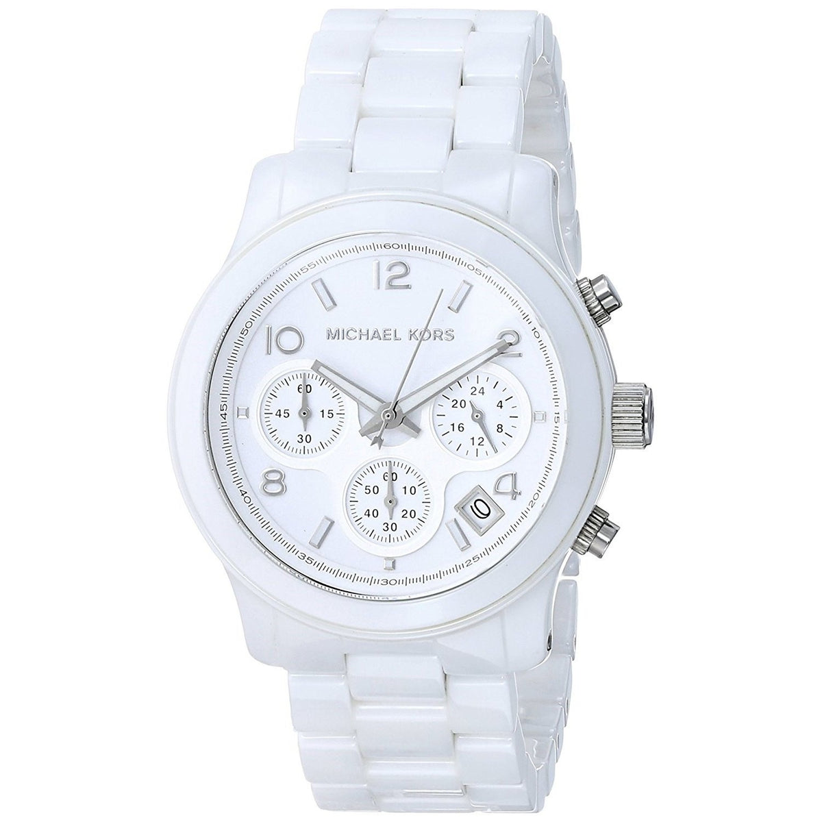 Michael Kors Women&#39;s MK5161 Runway Chronograph White Ceramic Watch