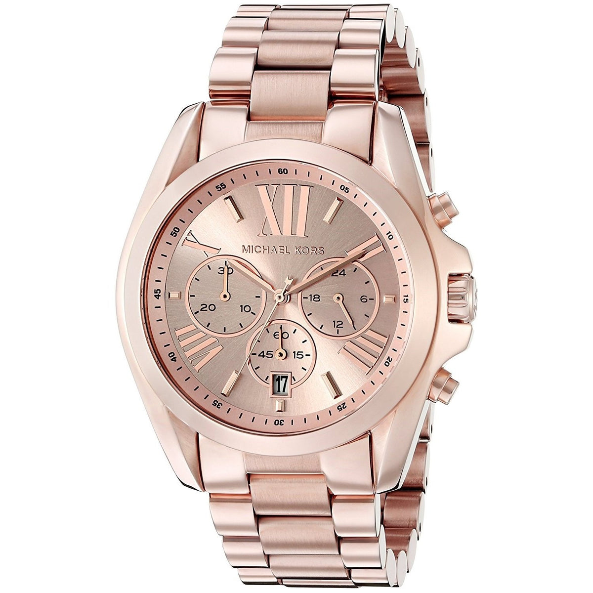 Michael Kors Women&#39;s MK5503 Bradshaw Chronograph Rose-Tone Stainless Steel Watch