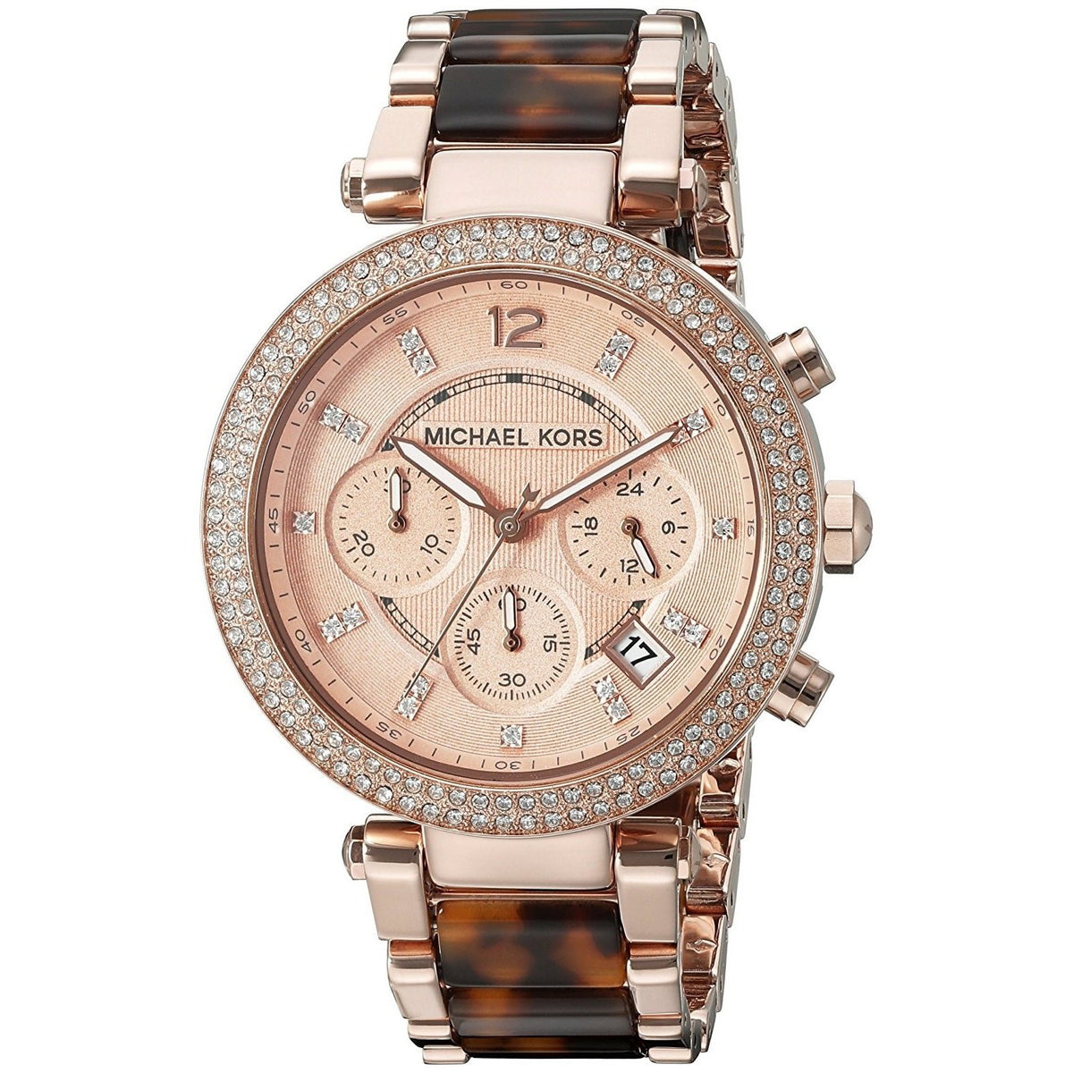 Michael Kors Women&#39;s MK5538 Parker Chronograph Crystal Two-Tone Stainless steel and Acetate Watch