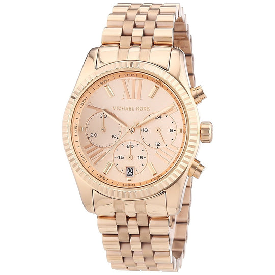 Michael Kors Women's MK5569 Lexington Chronograph Rose-Tone Stainless Steel Watch