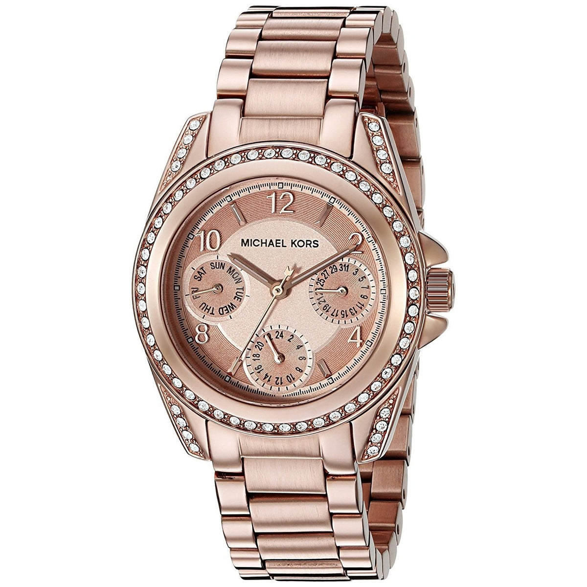 Michael Kors Women&#39;s MK5613 Blair Multi-Function Crystal Rose-Tone Stainless Steel Watch
