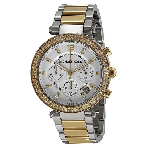 Michael Kors Women's MK5626 Parker Chronograph Crystal Two-Tone Stainless Steel Watch