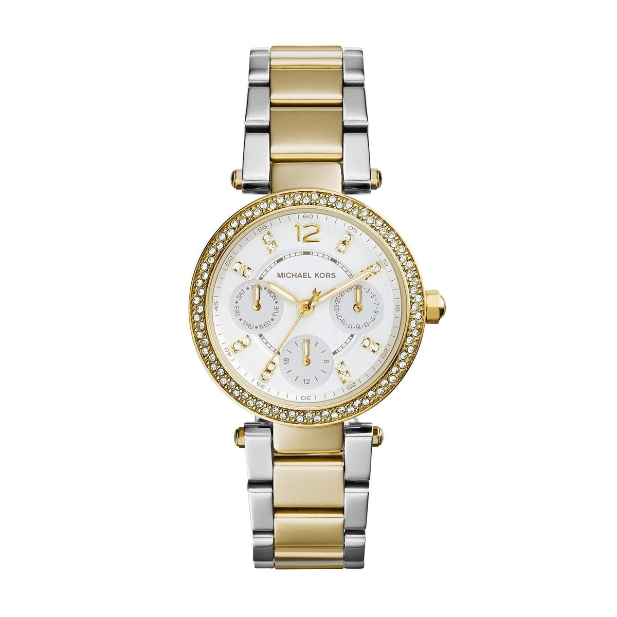 Michael Kors Women's MK5687 Parker Multi-Function Crystal Two-Tone Stainless Steel Watch