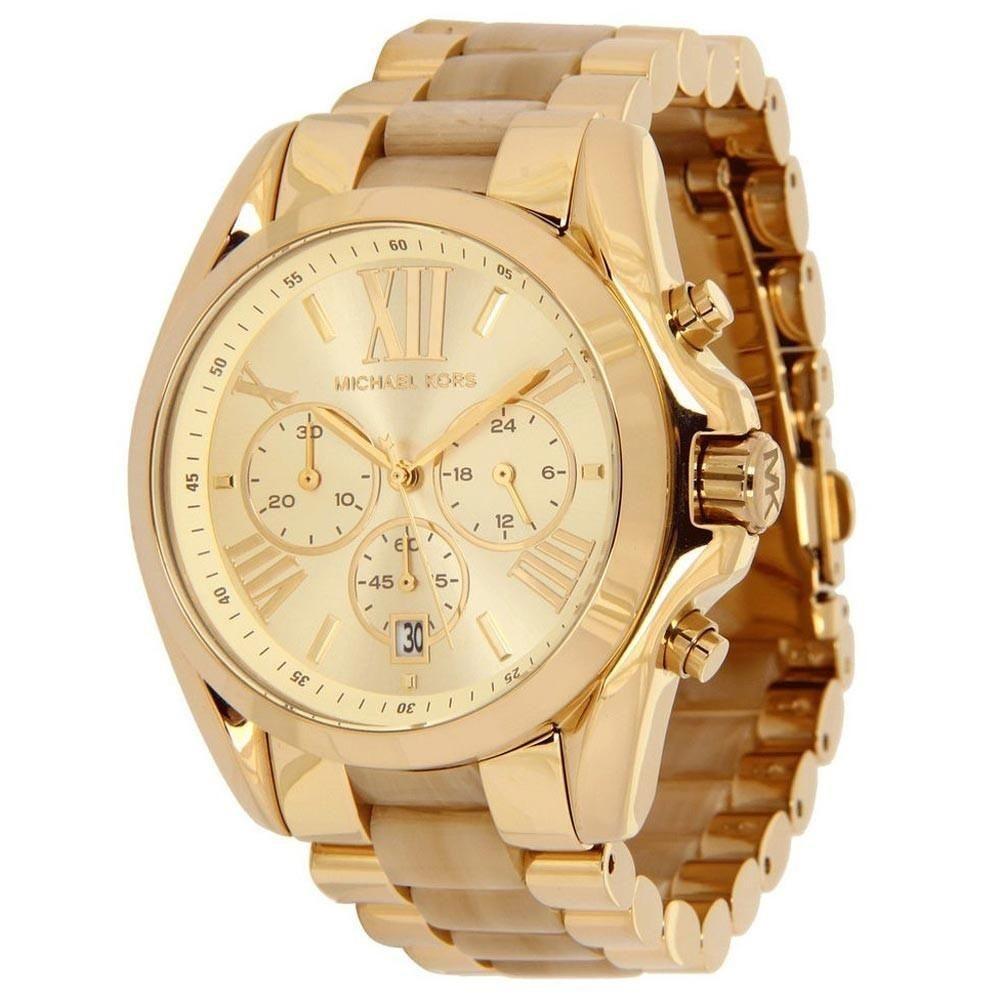 Michael Kors Women&#39;s MK5722 Bradshaw Chronograph Gold-Tone Stainless steel and Acetate Watch