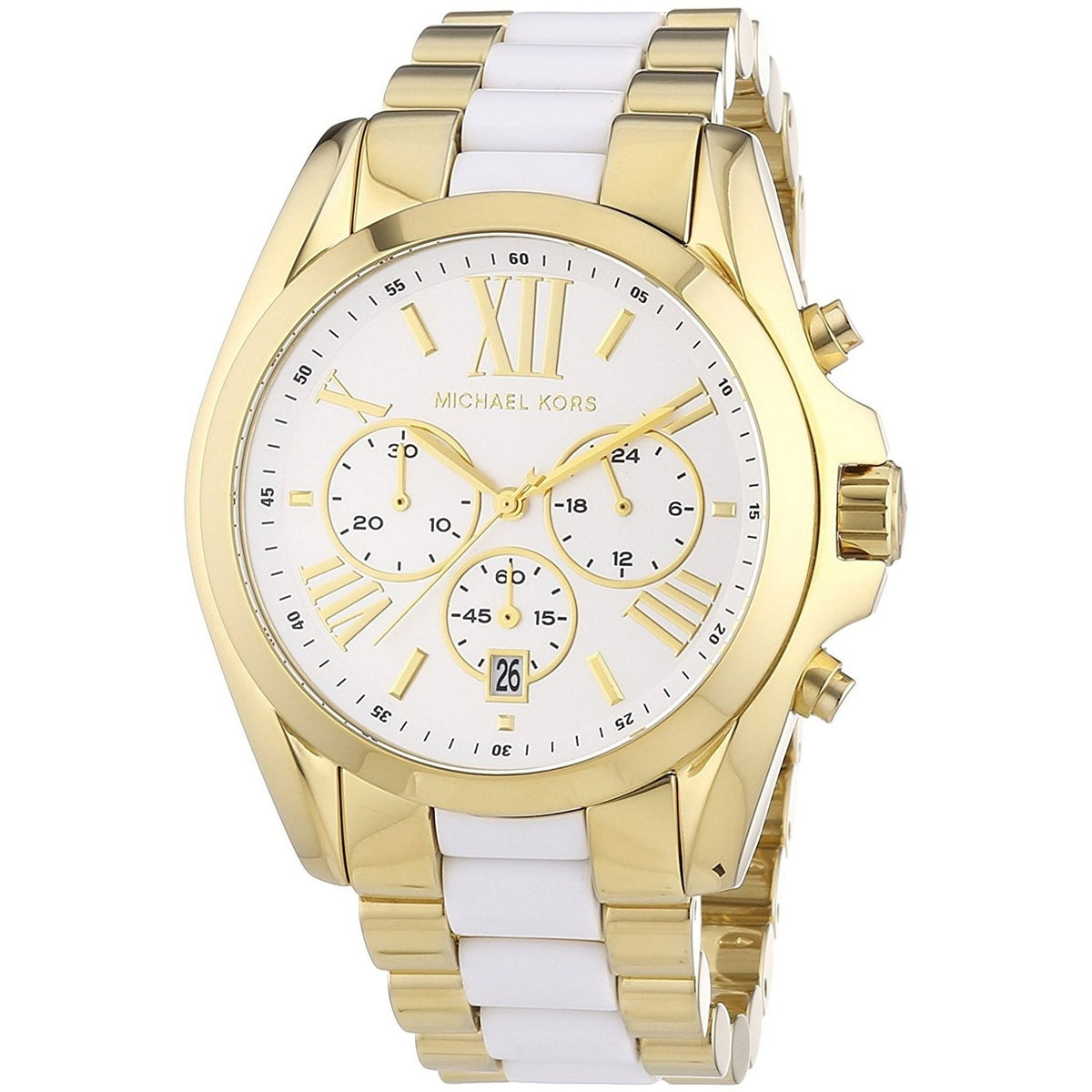 Michael Kors Women&#39;s MK5743 Bradshaw Chronograph Two-Tone Stainless steel and Acetate Watch