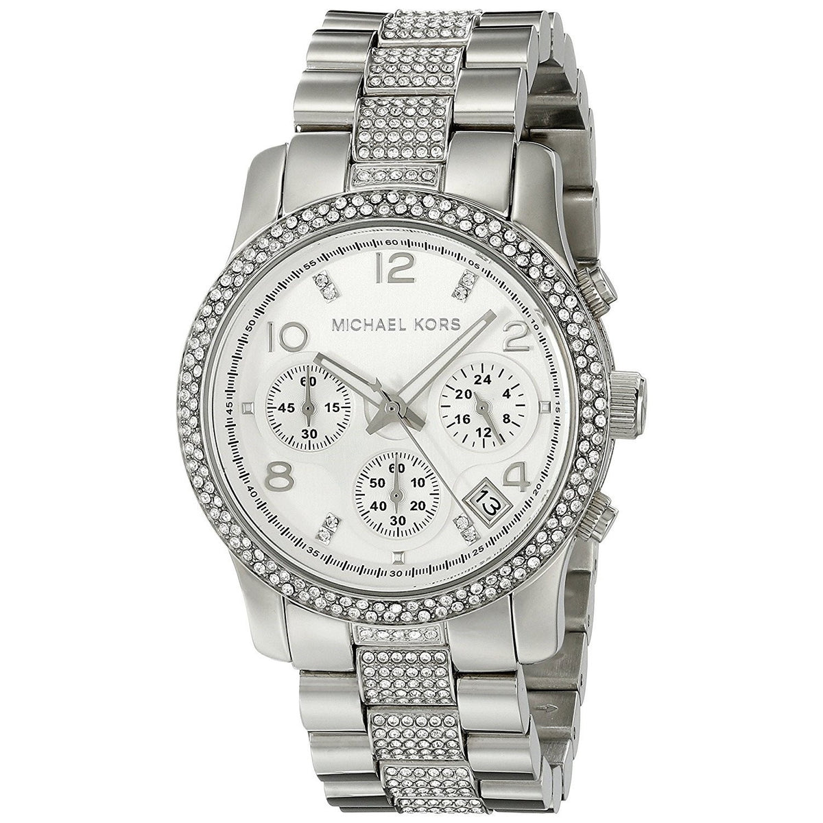 Michael Kors Women&#39;s MK5825 Runway Chronograph Crystal Stainless Steel Watch