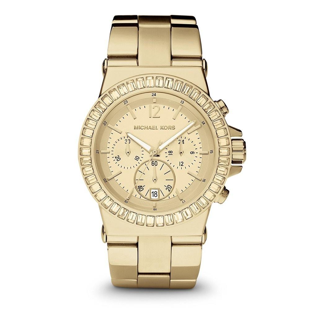 Michael Kors Women&#39;s MK5861 Dylan Chronograph Crystal Gold-Tone Stainless Steel Watch