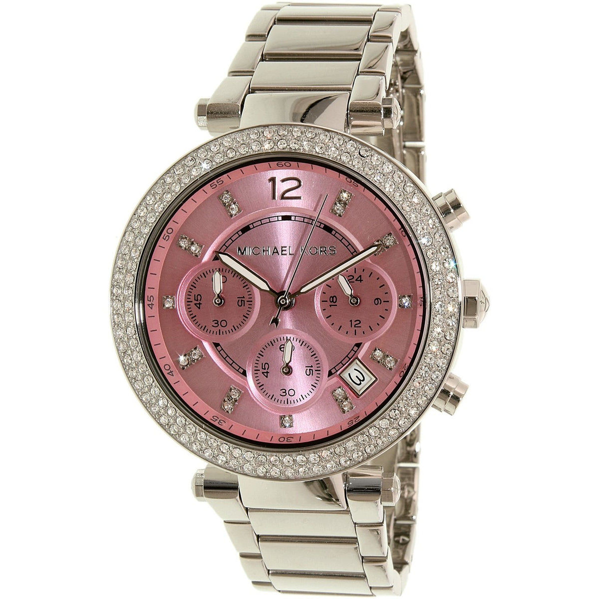 Michael Kors Women's MK6105 Parker Chronograph Pink Stainless Steel Watch
