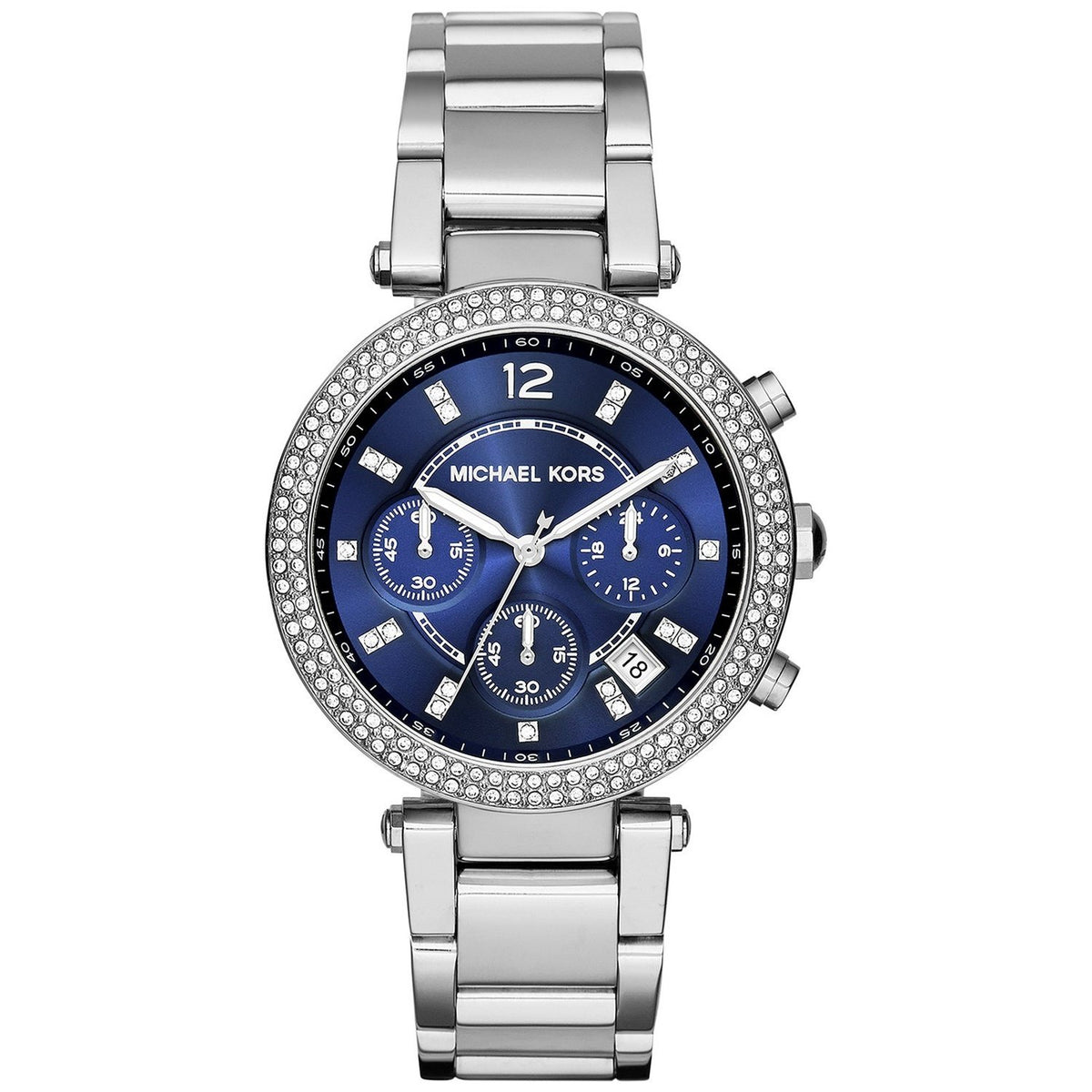 Michael Kors Women&#39;s MK6117 Parker Chronograph Crystal Stainless Steel Watch