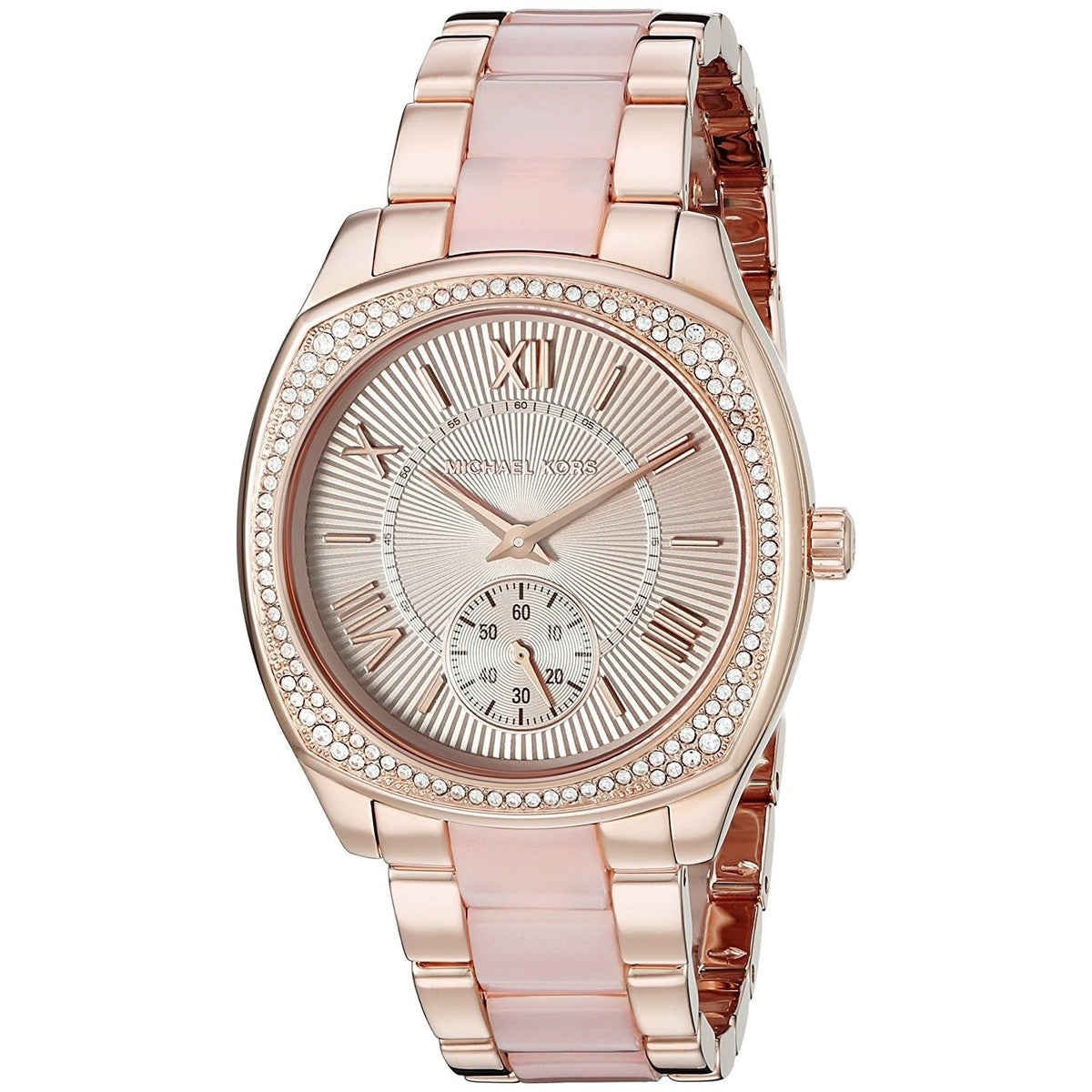 Michael Kors Women&#39;s MK6135 Crystal Rose-Tone Stainless Steel Watch