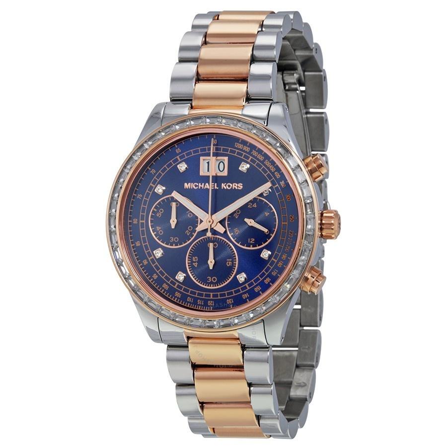 Michael Kors Women&#39;s MK6205 Brinkley Chronograph Crystal Two-Tone Stainless Steel Watch