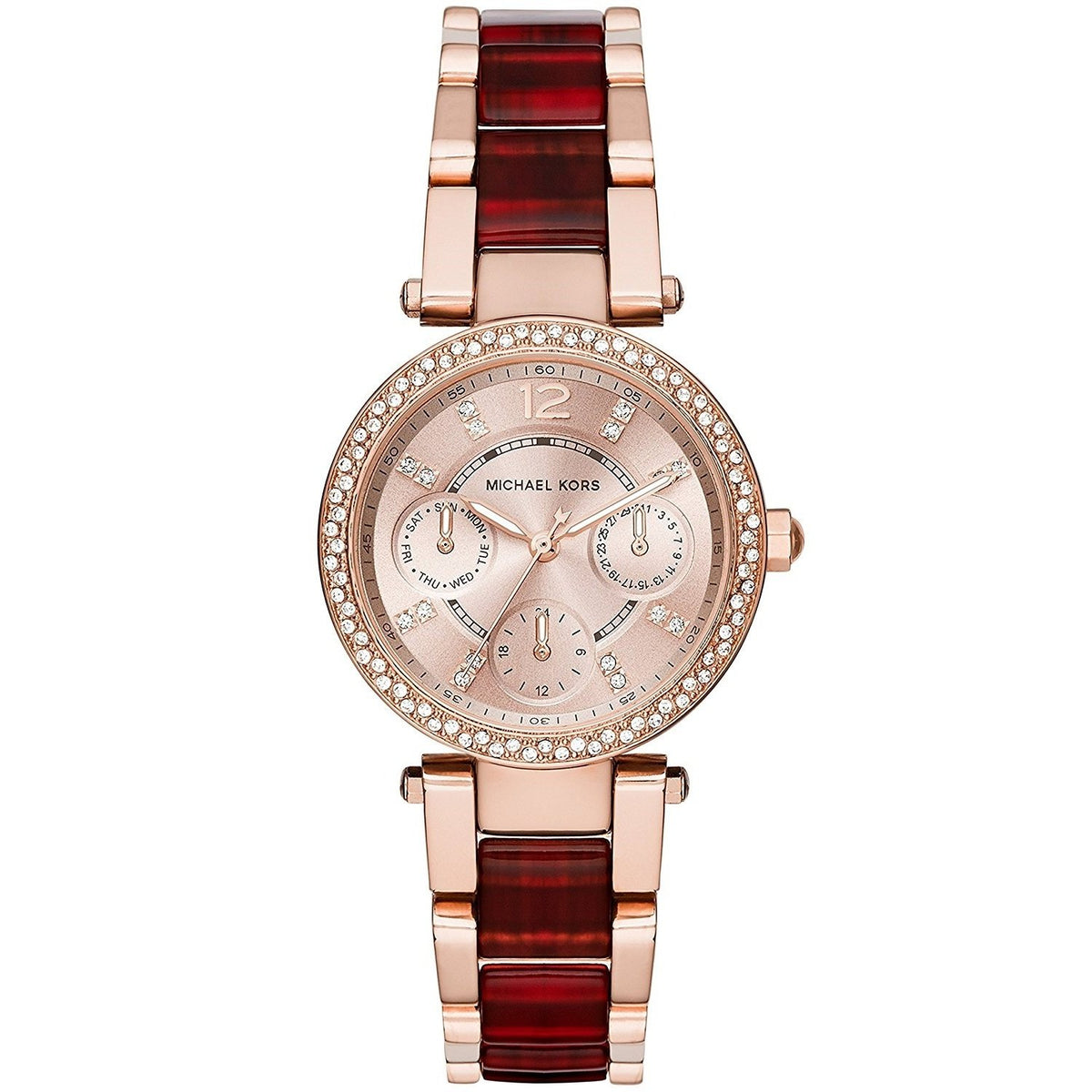 Michael Kors Women&#39;s MK6239 Mini Parker Multi-Function Two-Tone Stainless Steel Watch