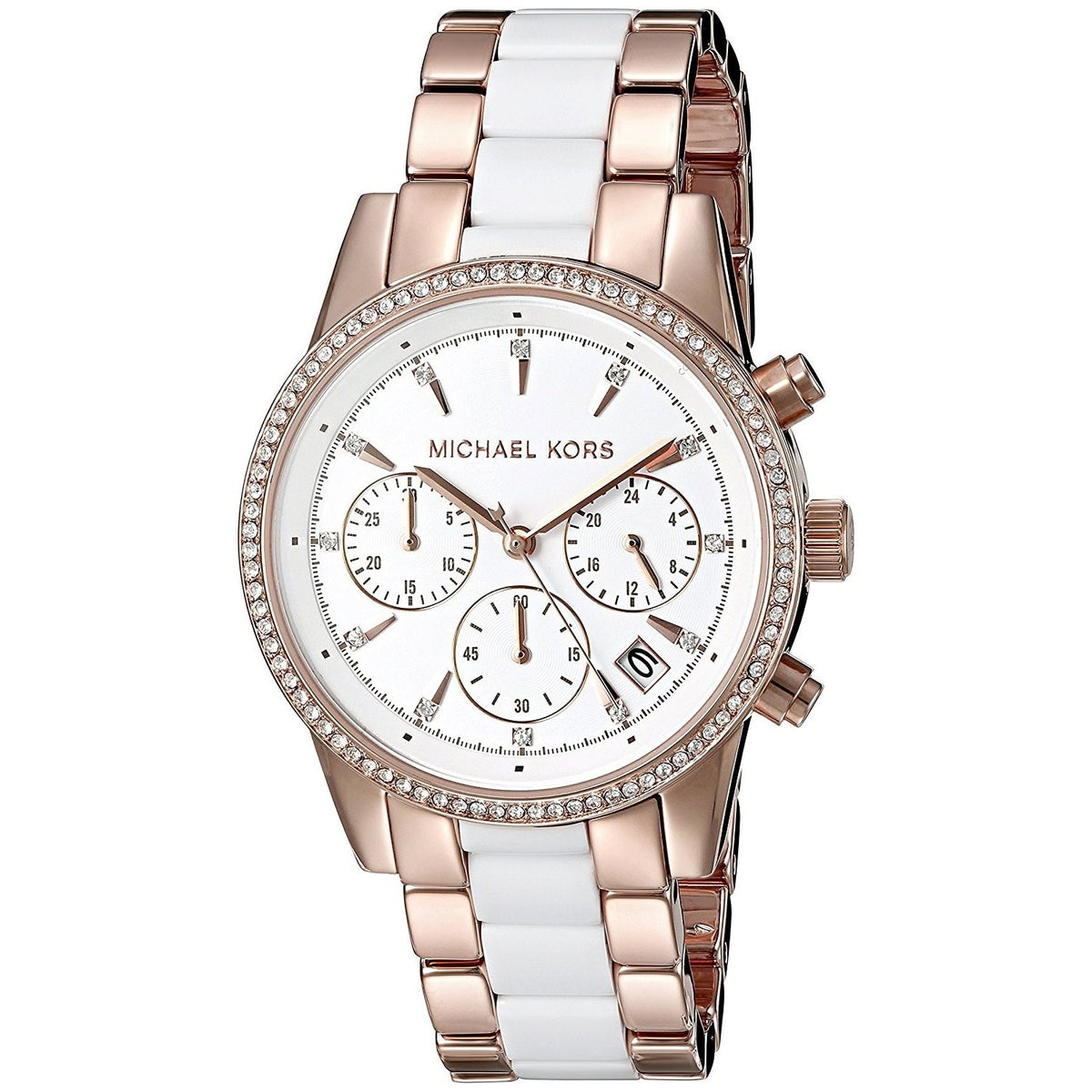 Michael Kors Women's MK6324 Ritz Chronograph Crystal Two-Tone Stainless steel and Acetate Watch