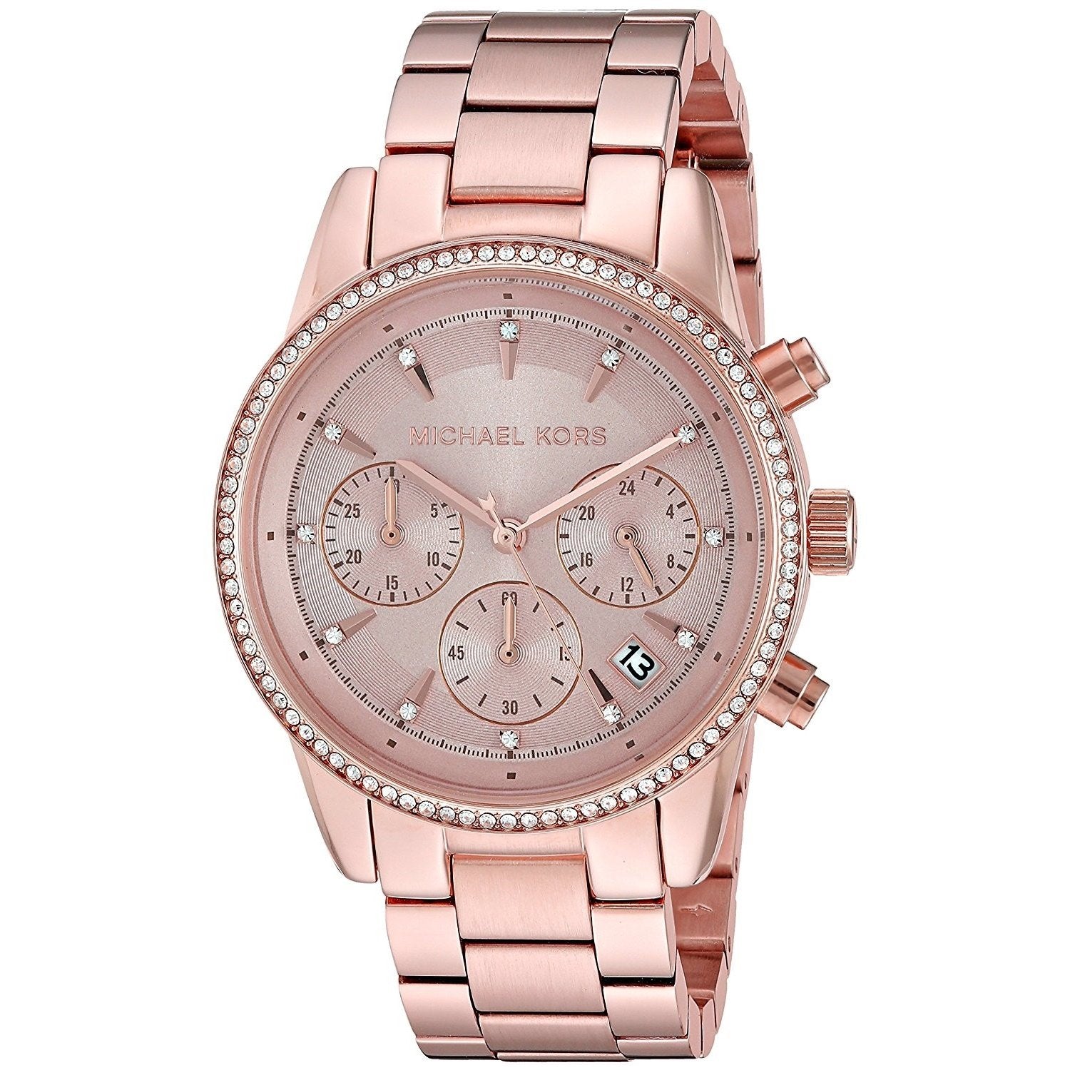 Michael Kors Women's MK6357 Ritz Chronograph Crystal Rose-Tone