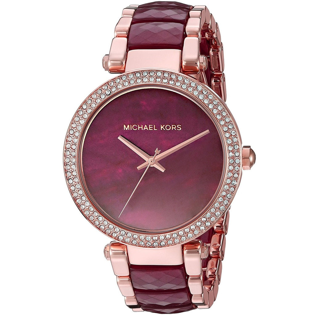激安価格! Michael Kors マザーオブパール /クリスタルMK6492 Michael Kors Women's MK6412 Parker Crystal Two-Tone