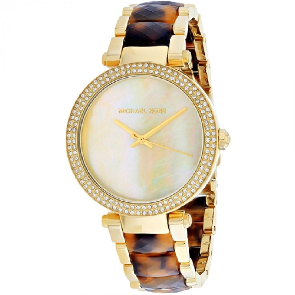 Michael Kors Women&#39;s MK6518 Parker Crystal Two-Tone Stainless steel and Acetate Watch