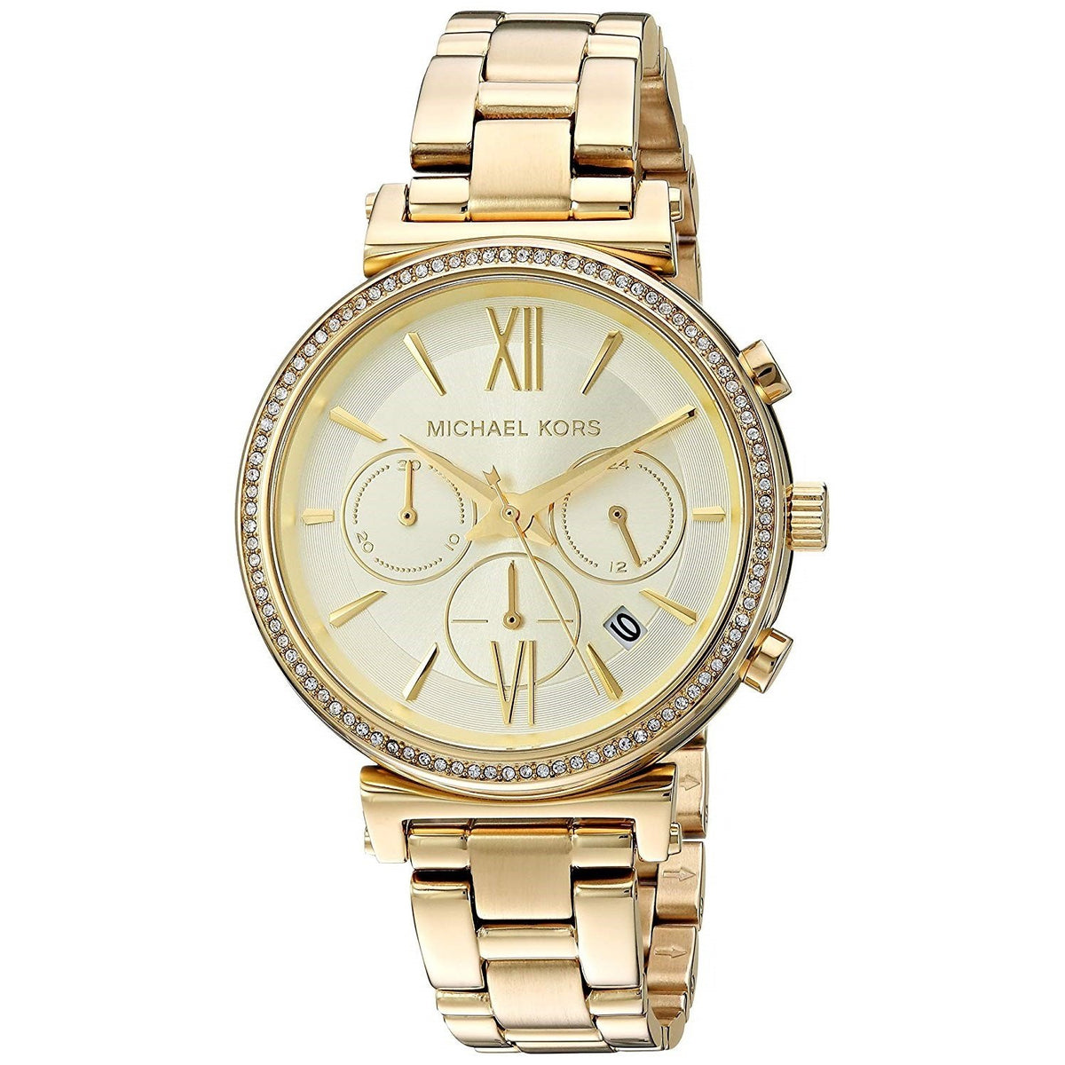 Michael Kors Women's MK6559 Sofie Chronograph Crystal Gold-Tone Stainless Steel Watch