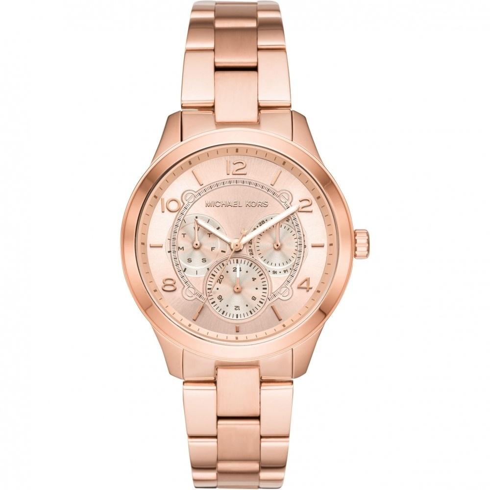 Michael Kors Women's MK6589 Runway Chronograph Rose-Tone Stainless Steel Watch
