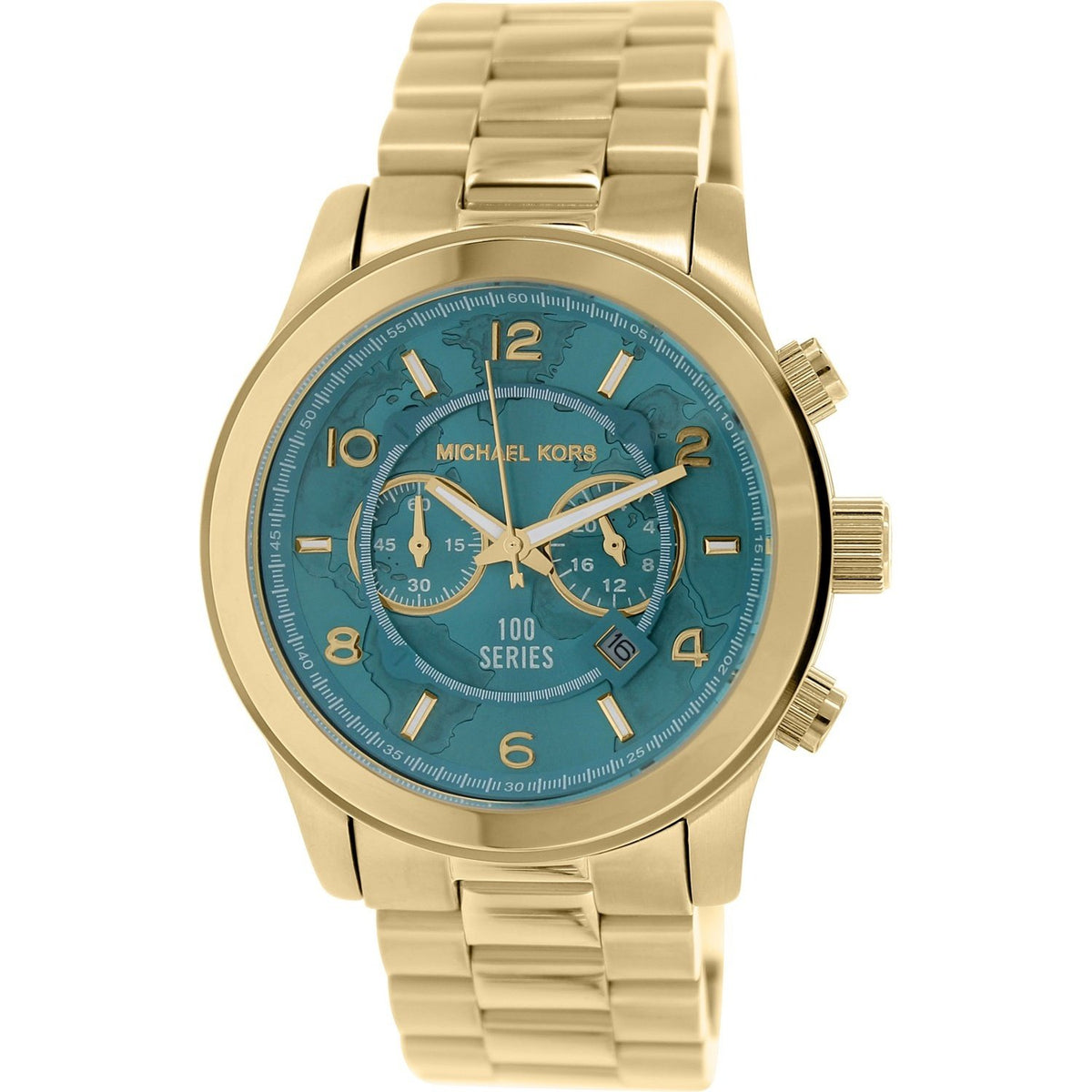 Michael Kors Men&#39;s MK8315 Runway Watch Hunger Stop Chronograph Gold-Tone Stainless Steel Watch