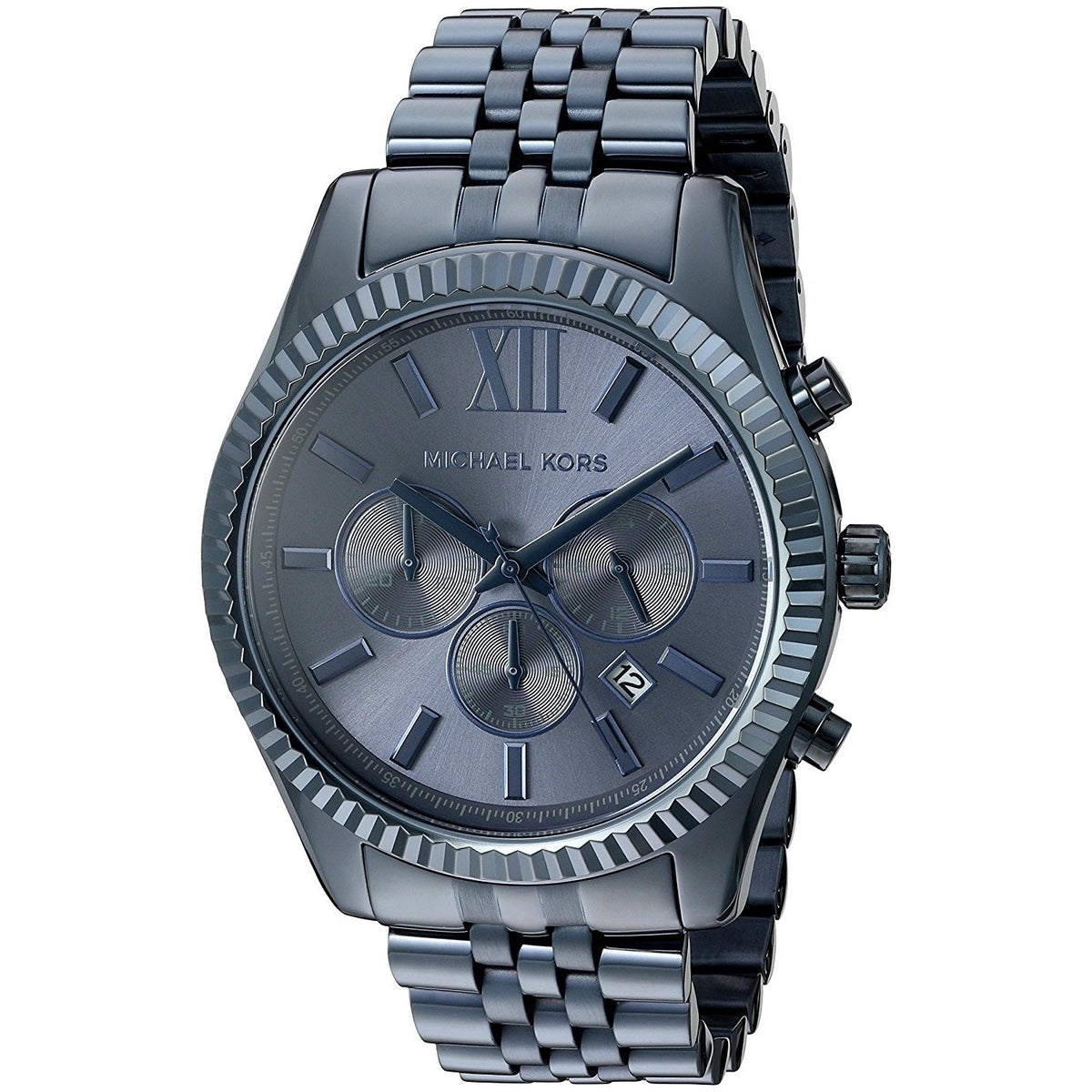 Michael Kors Men&#39;s MK8480 Lexington Chronograph Blue Stainless Steel Watch