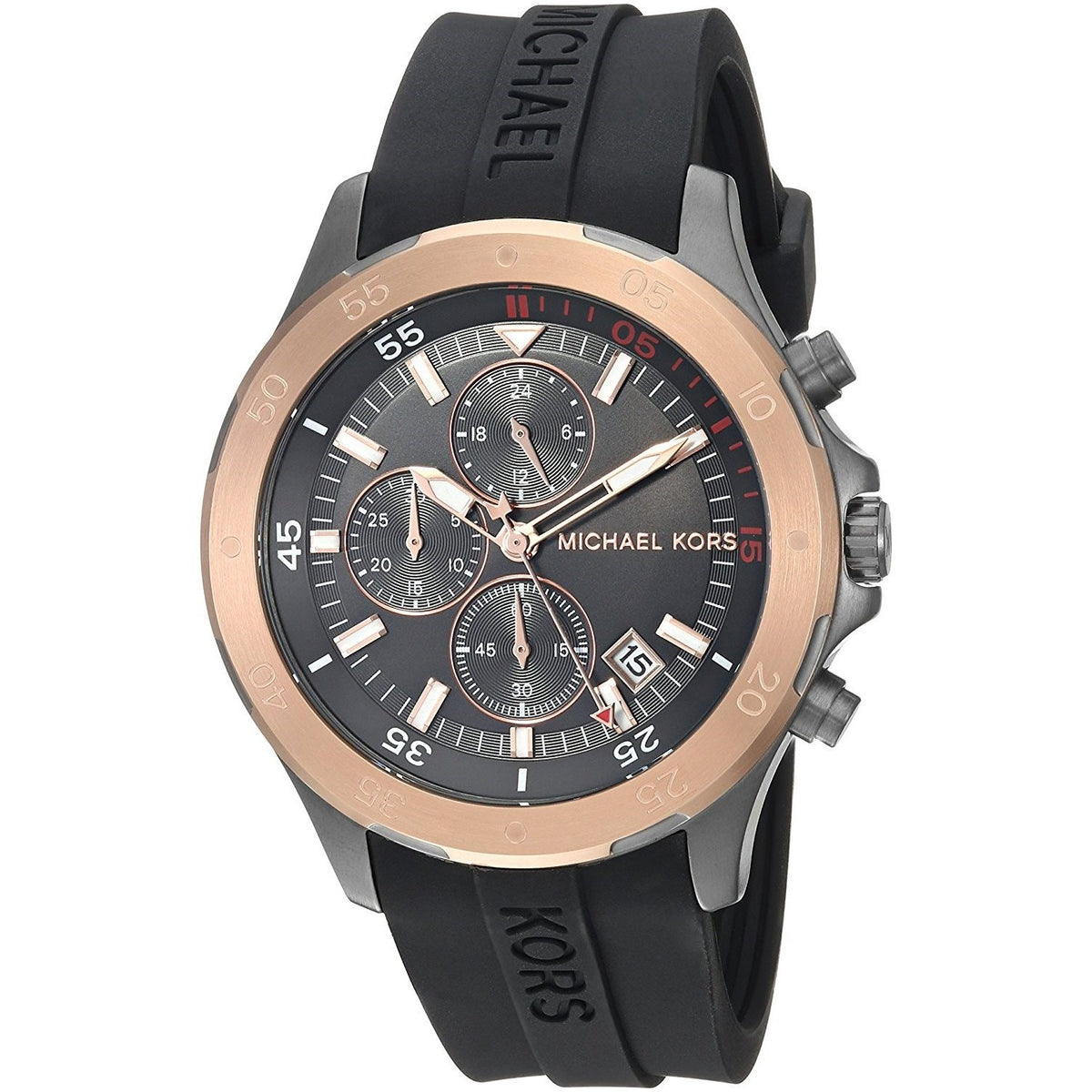 Michael Kors Men&#39;s MK8568 Walsh Chronograph Black Silicone Watch