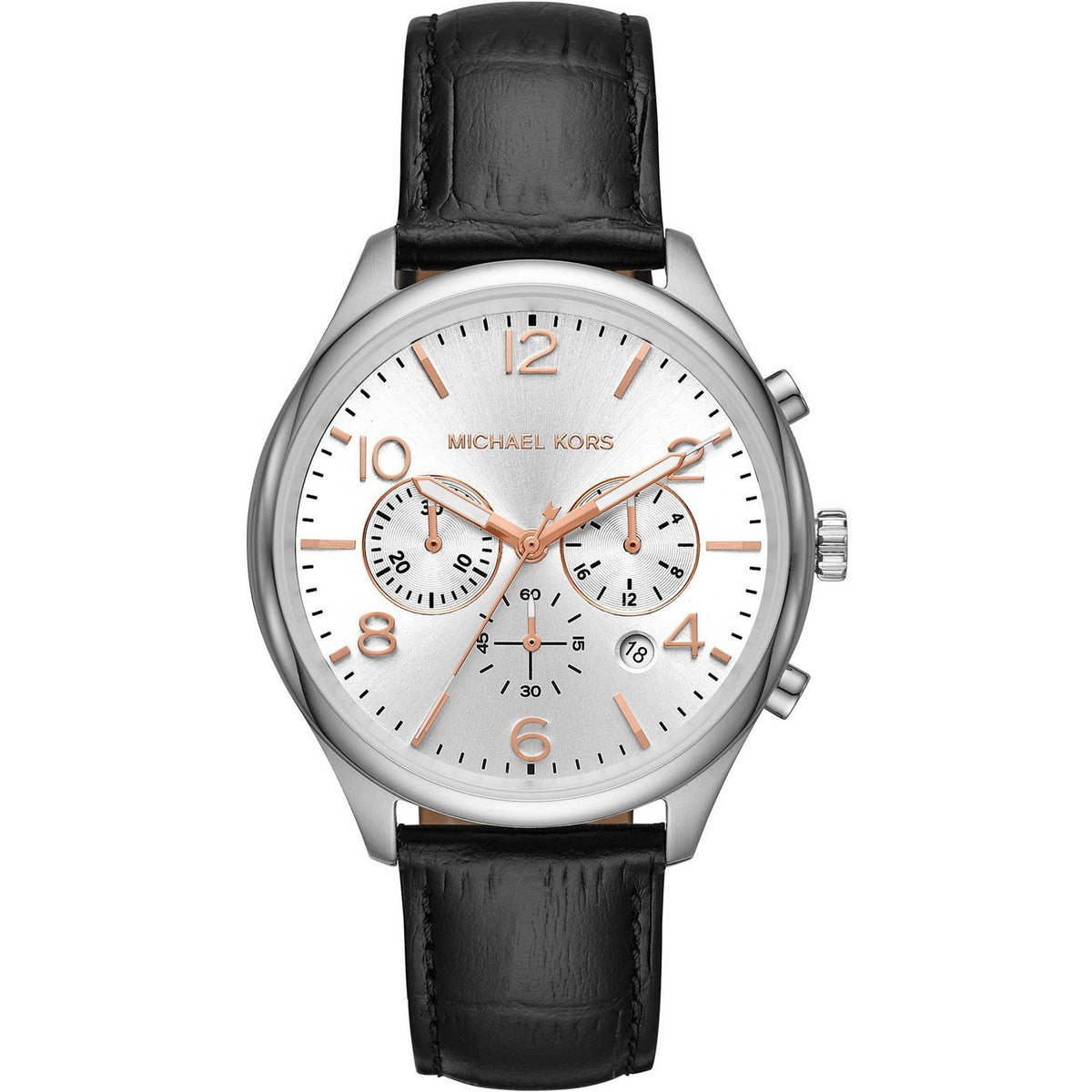 Michael Kors Men's MK8635 Merrick Chronograph Black Leather Watch