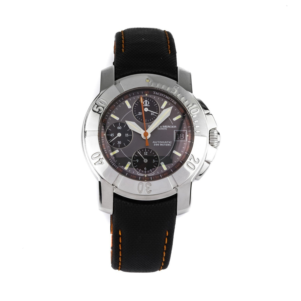 Baume &amp; Mercier Men&#39;s MOA08329 Capeland S Chronograph Black Leather Watch