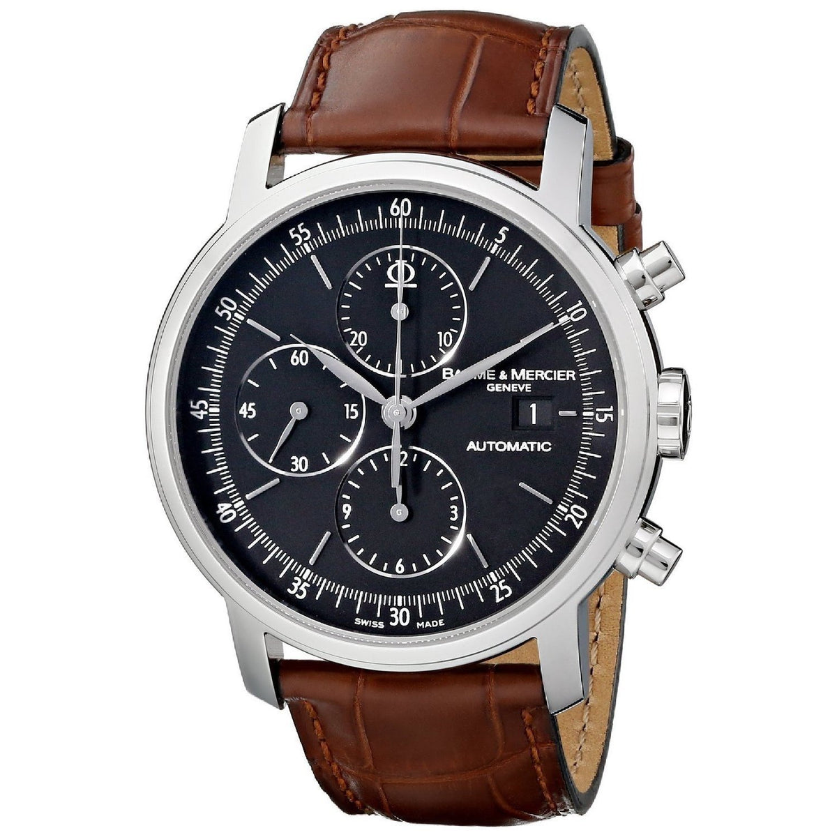 Baume &amp; Mercier Men&#39;s MOA08589 Classima Executives Chronograph Automatic Brown Leather Watch