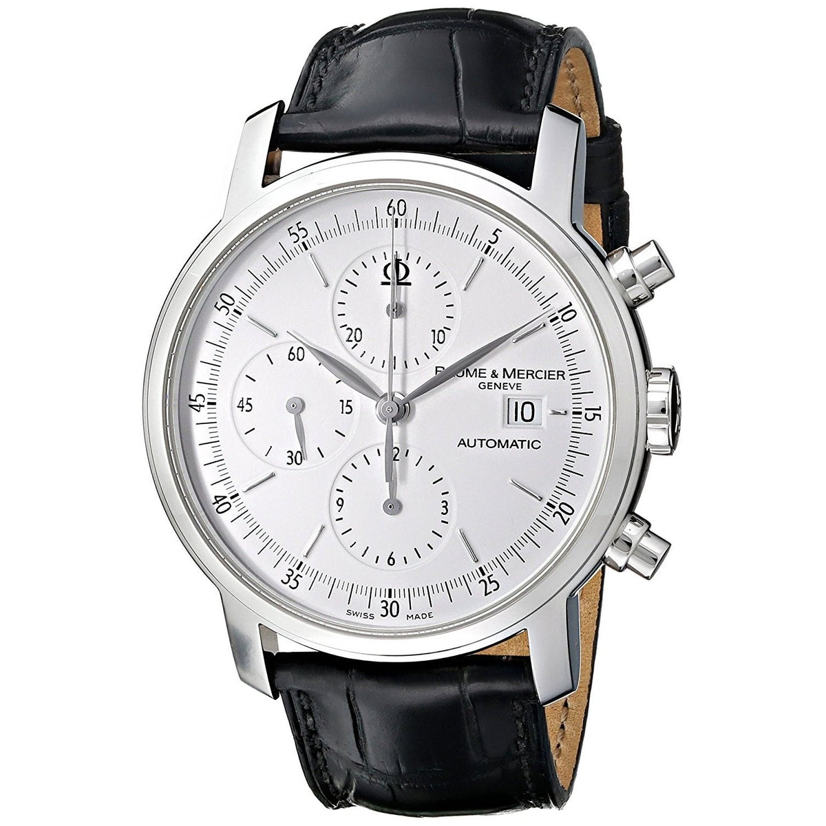 Baume &amp; Mercier Men&#39;s MOA08591 Classima Executives Chronograph Automatic Black Leather Watch