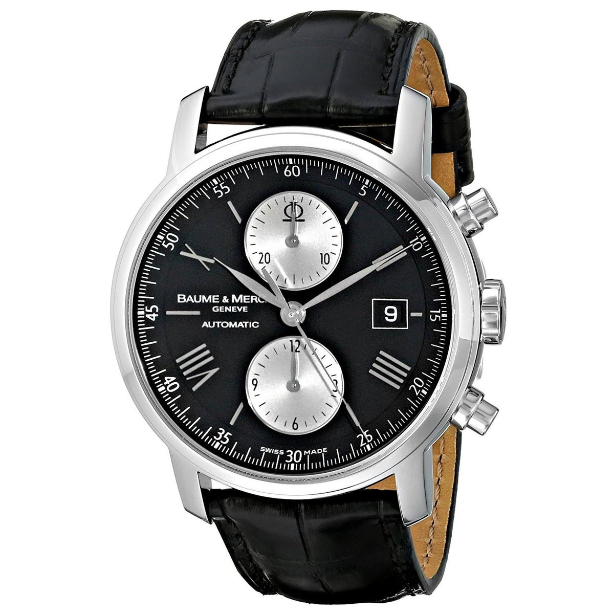 Baume &amp; Mercier Men&#39;s MOA08733 Classima Executives Chronograph Black Leather Watch