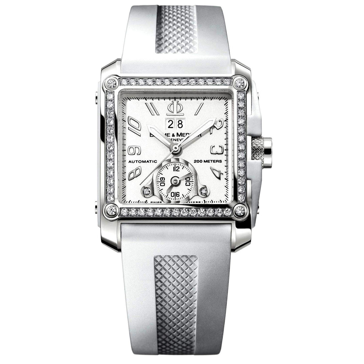 Baume & mercier Women's MOA08842 Hampton Diamond White Rubber Watch