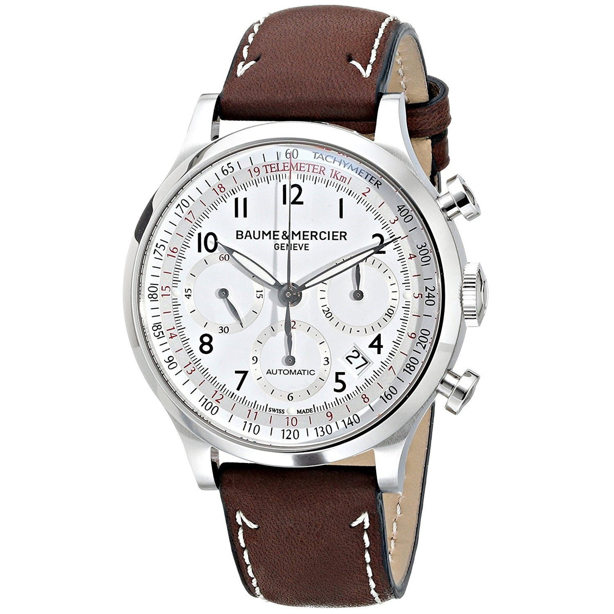 Baume &amp; Mercier Men&#39;s MOA10000 Capeland Chronograph Automatic Brown Leather Watch