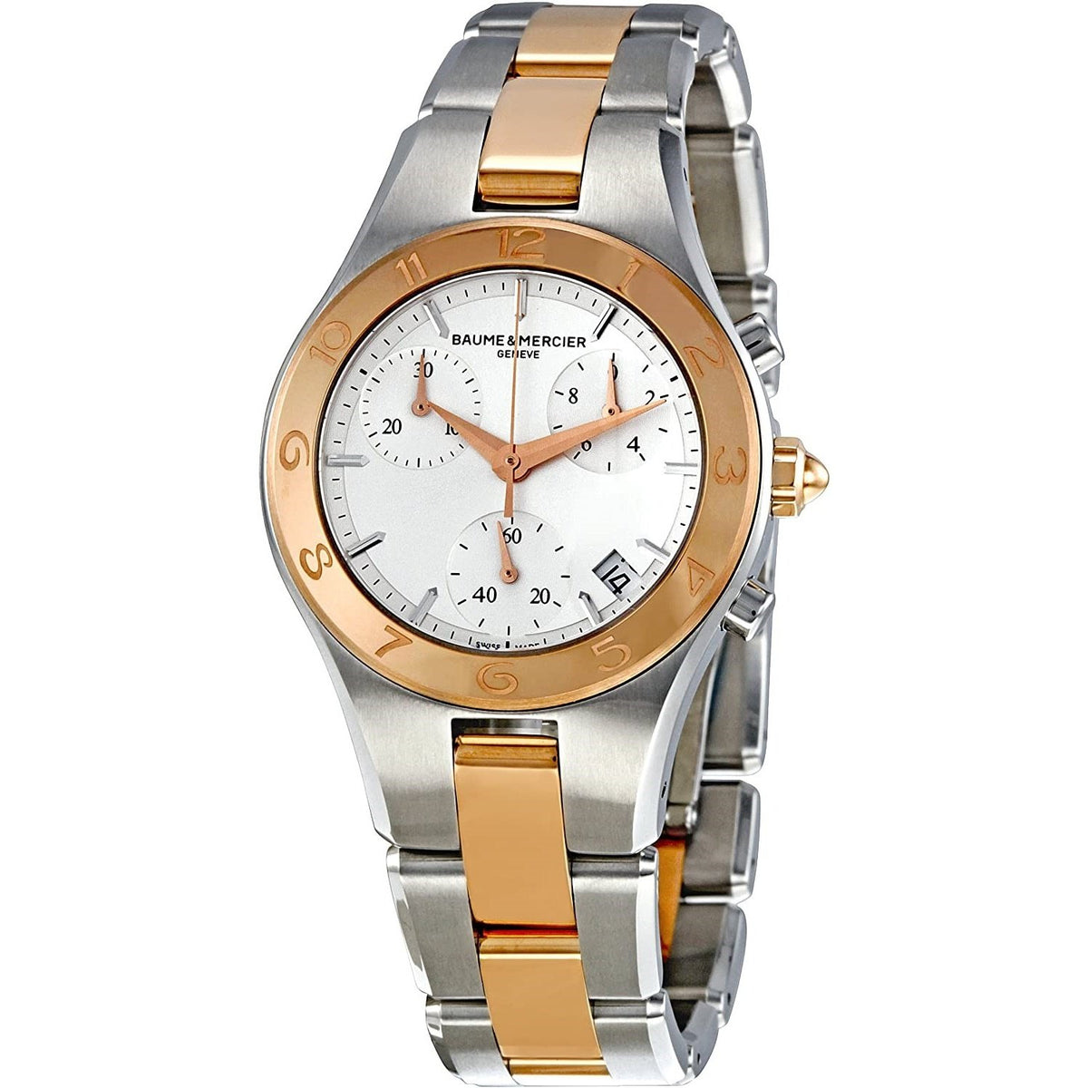 Baume &amp; Mercier Women&#39;s MOA10016 Linea Chronograph Two-Tone 18kt Rose Gold and Stainless Steel Watch
