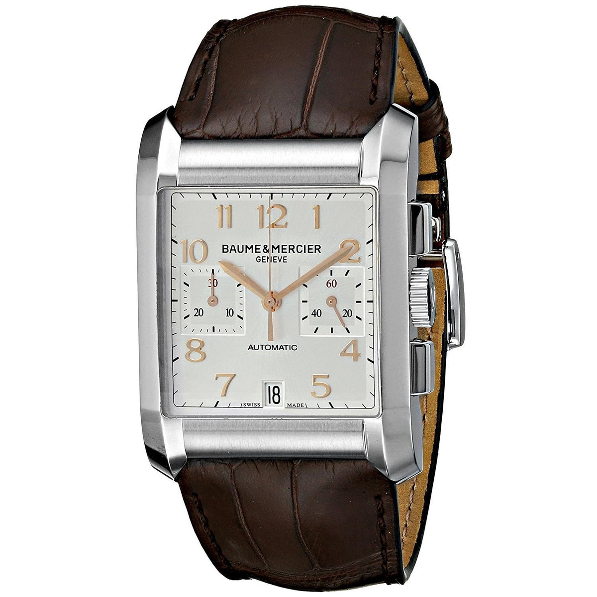 Baume &amp; Mercier Men&#39;s MOA10029 Hampton Chronograph Brown Leather Watch