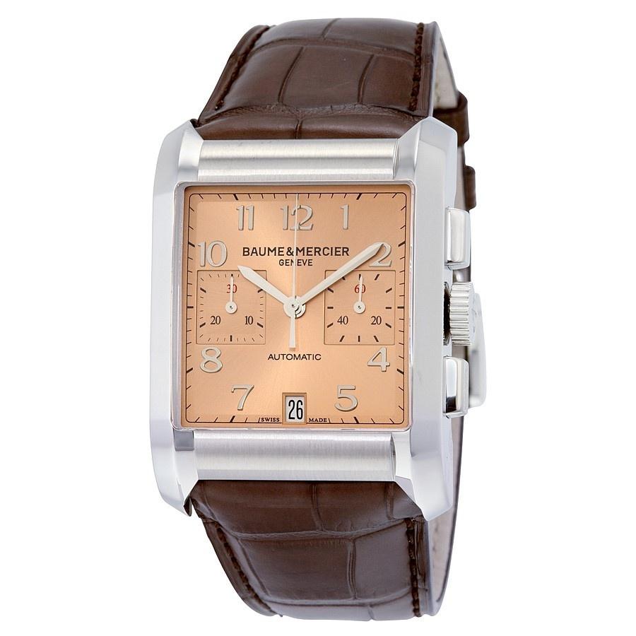 Baume &amp; Mercier Men&#39;s MOA10031 Hampton Chronograph Automatic Brown Leather Watch