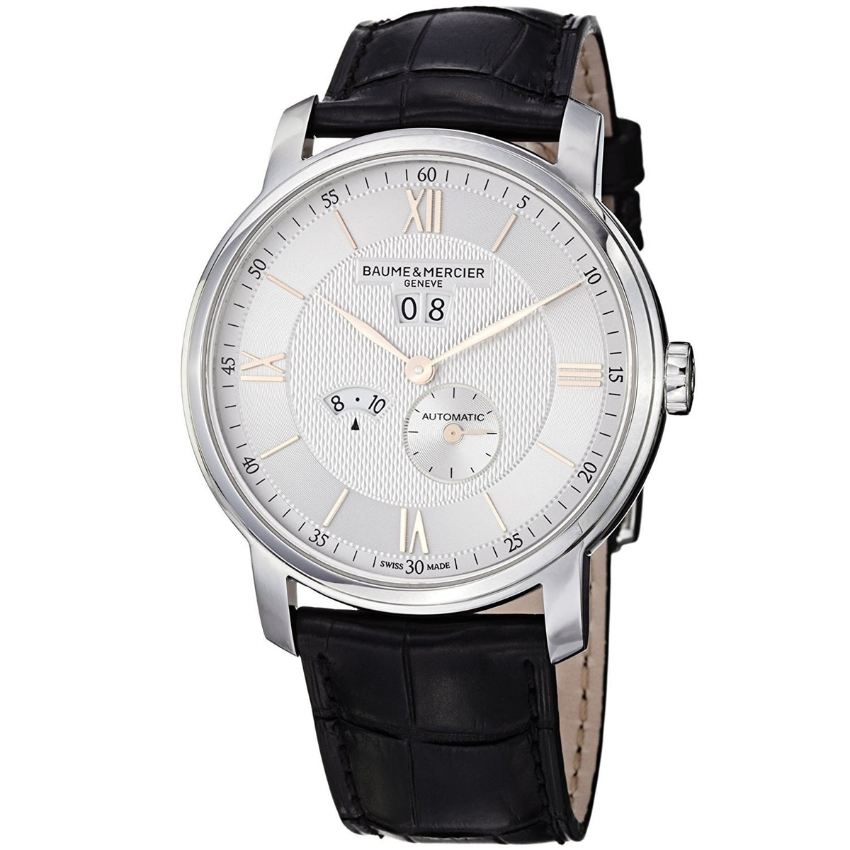 Baume &amp; Mercier Men&#39;s MOA10038 Classima Automatic Black Leather Watch