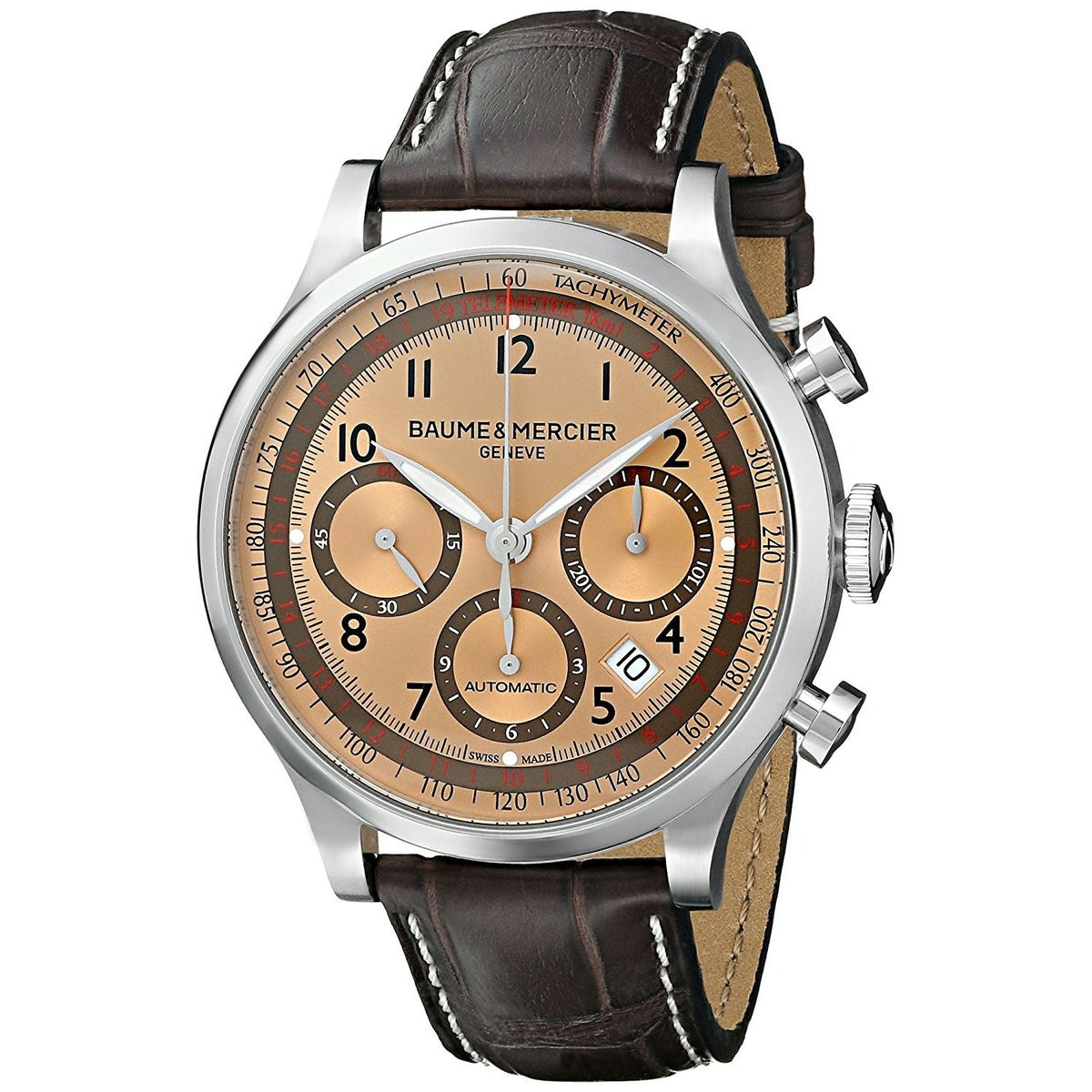 Baume &amp; Mercier Men&#39;s MOA10045 Capeland Chronograph Brown Leather Watch