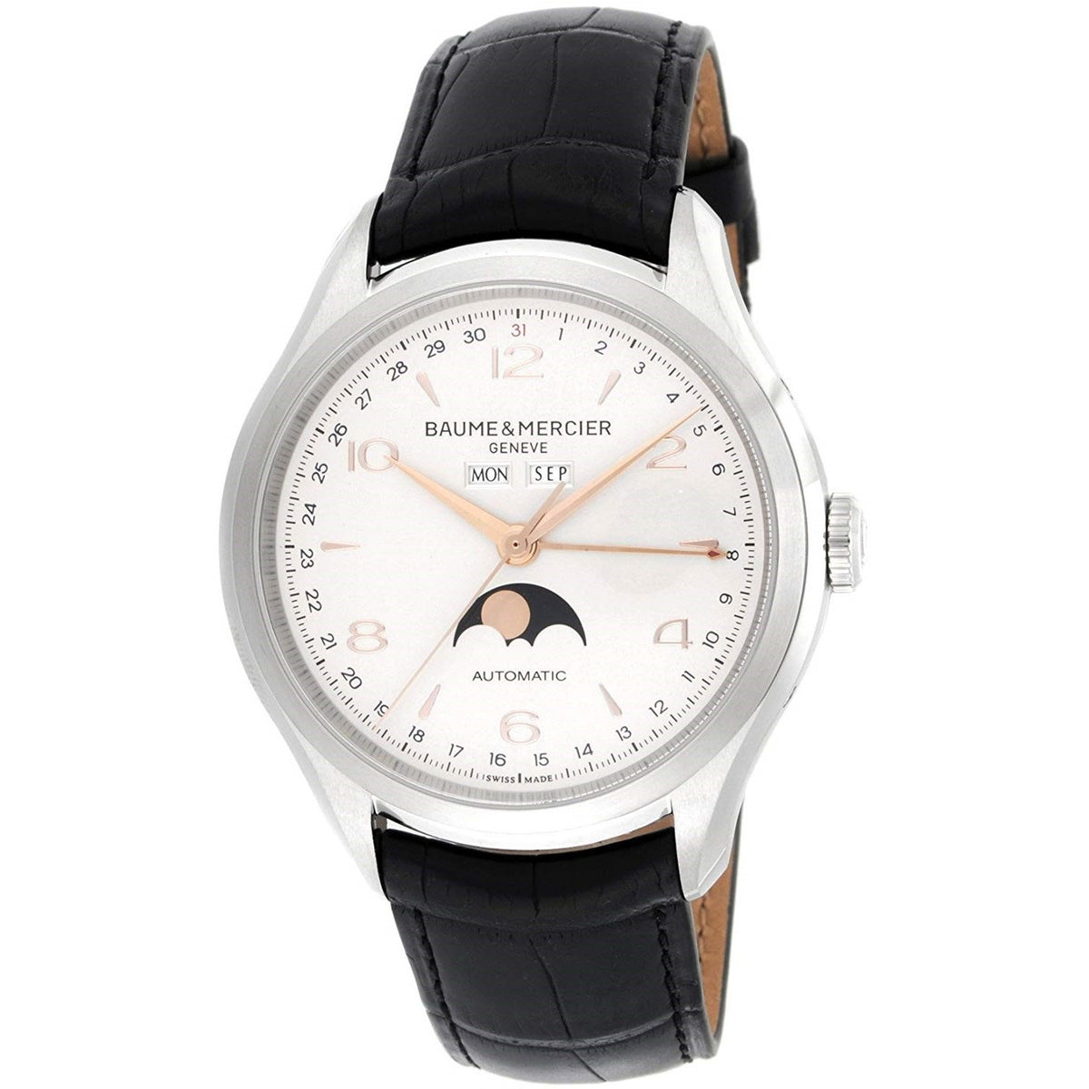 Baume &amp; Mercier Men&#39;s MOA10055 Clifton Black Leather Watch