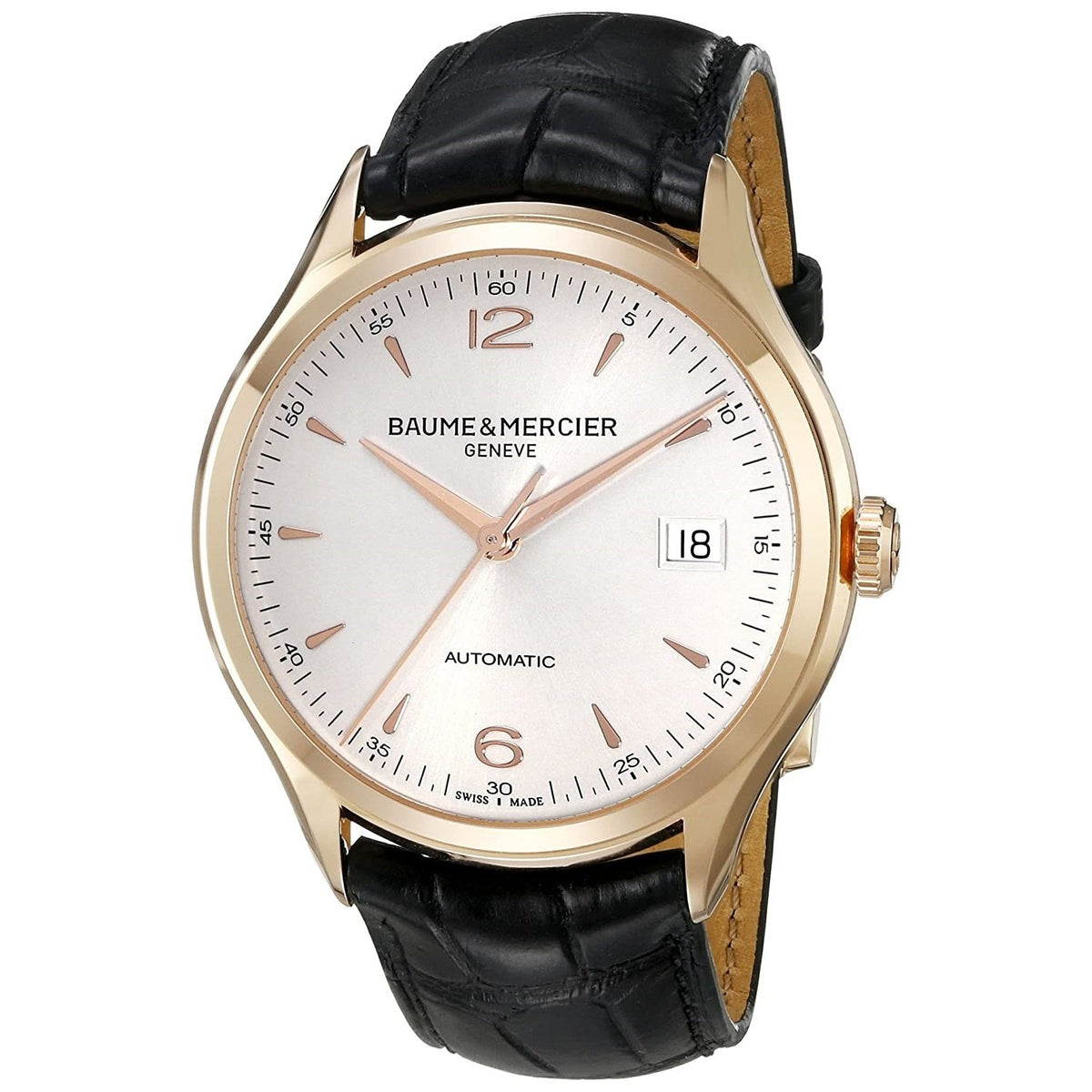Baume &amp; Mercier Men&#39;s MOA10058 Clifton Black Leather Watch