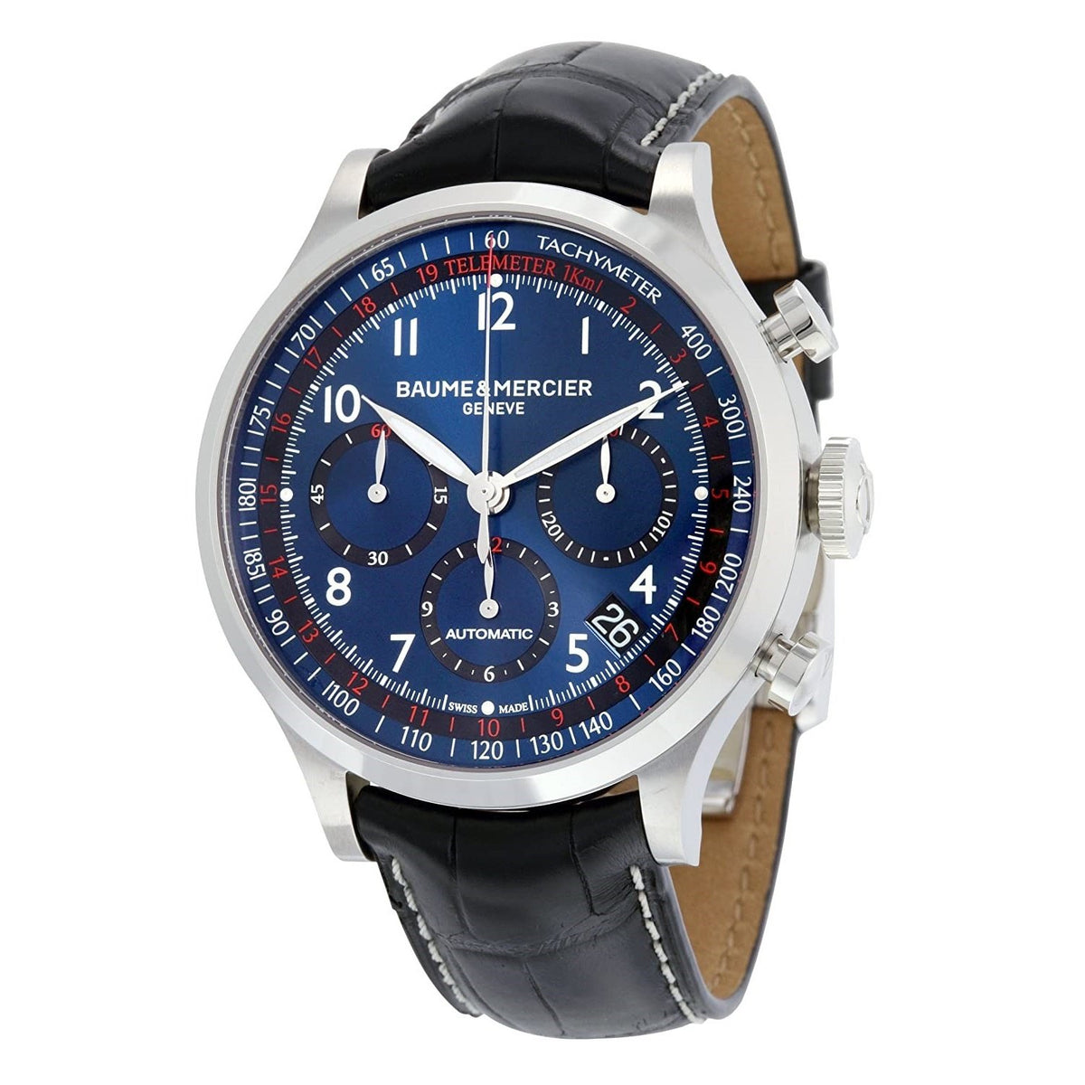Baume & Mercier Men's MOA10065 Capeland Chronograph Black Leather Watch