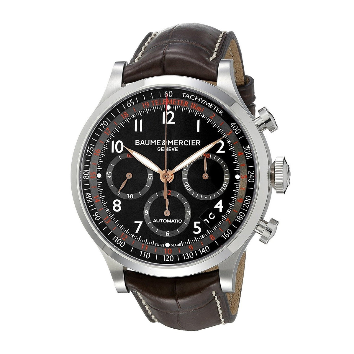 Baume &amp; Mercier Men&#39;s MOA10067 Capeland Flyback Chronograph Automatic Brown Leather Watch