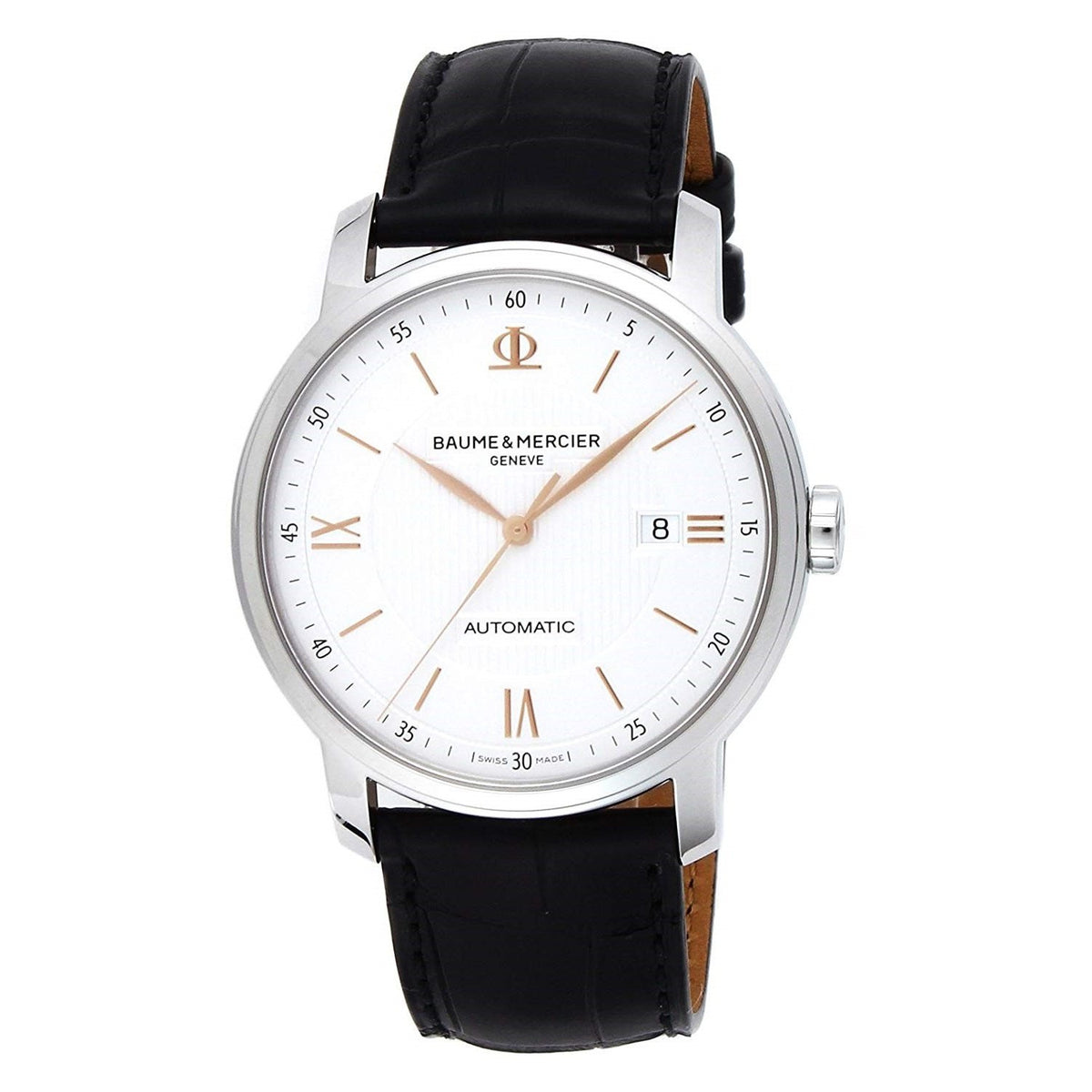 Baume &amp; Mercier Men&#39;s MOA10075 Classima Black Leather Watch