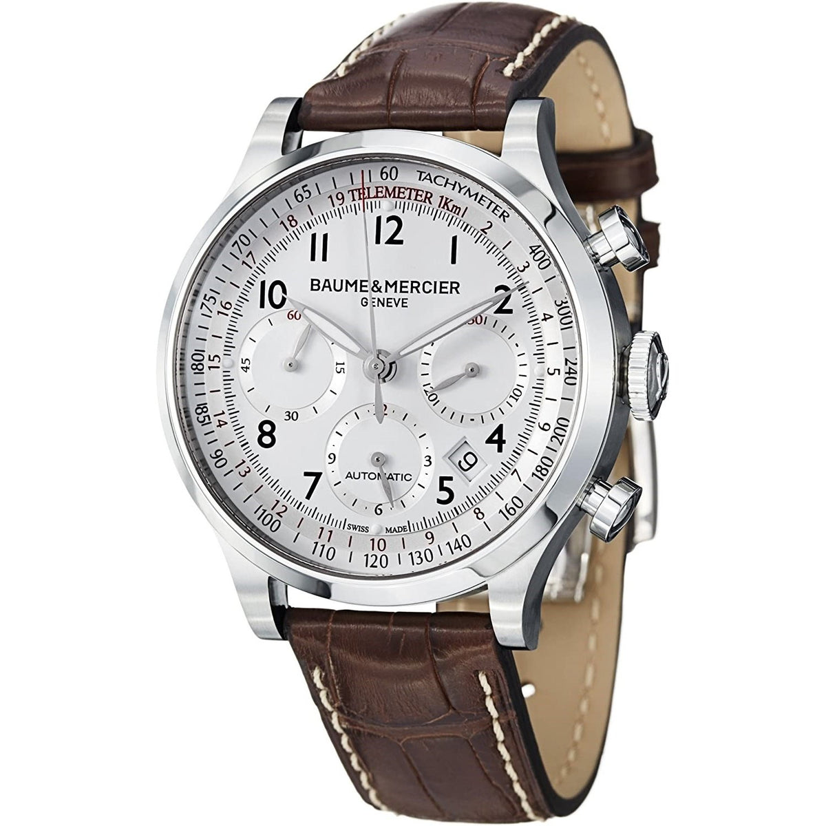 Baume &amp; Mercier Men&#39;s MOA10082 Capeland Chronograph Brown Leather Watch