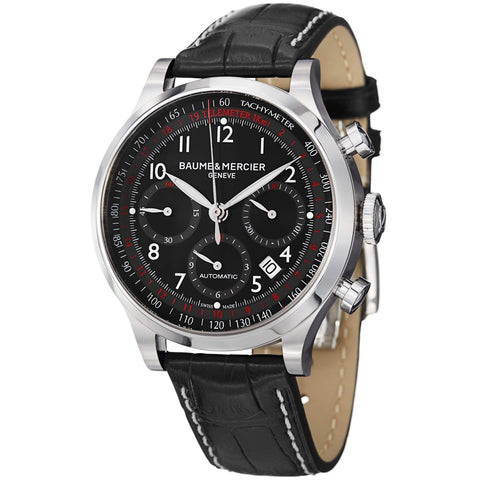 Baume & Mercier Men's MOA10084 Capeland Chronograph Automatic Black Leather Watch