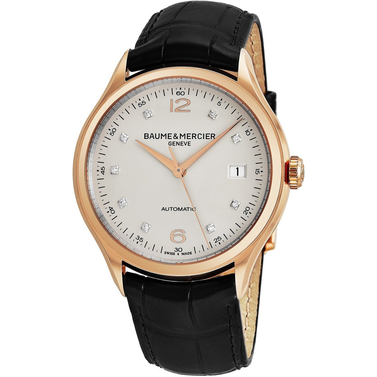 Baume &amp; Mercier Men&#39;s MOA10104 Clifton Black Leather Watch