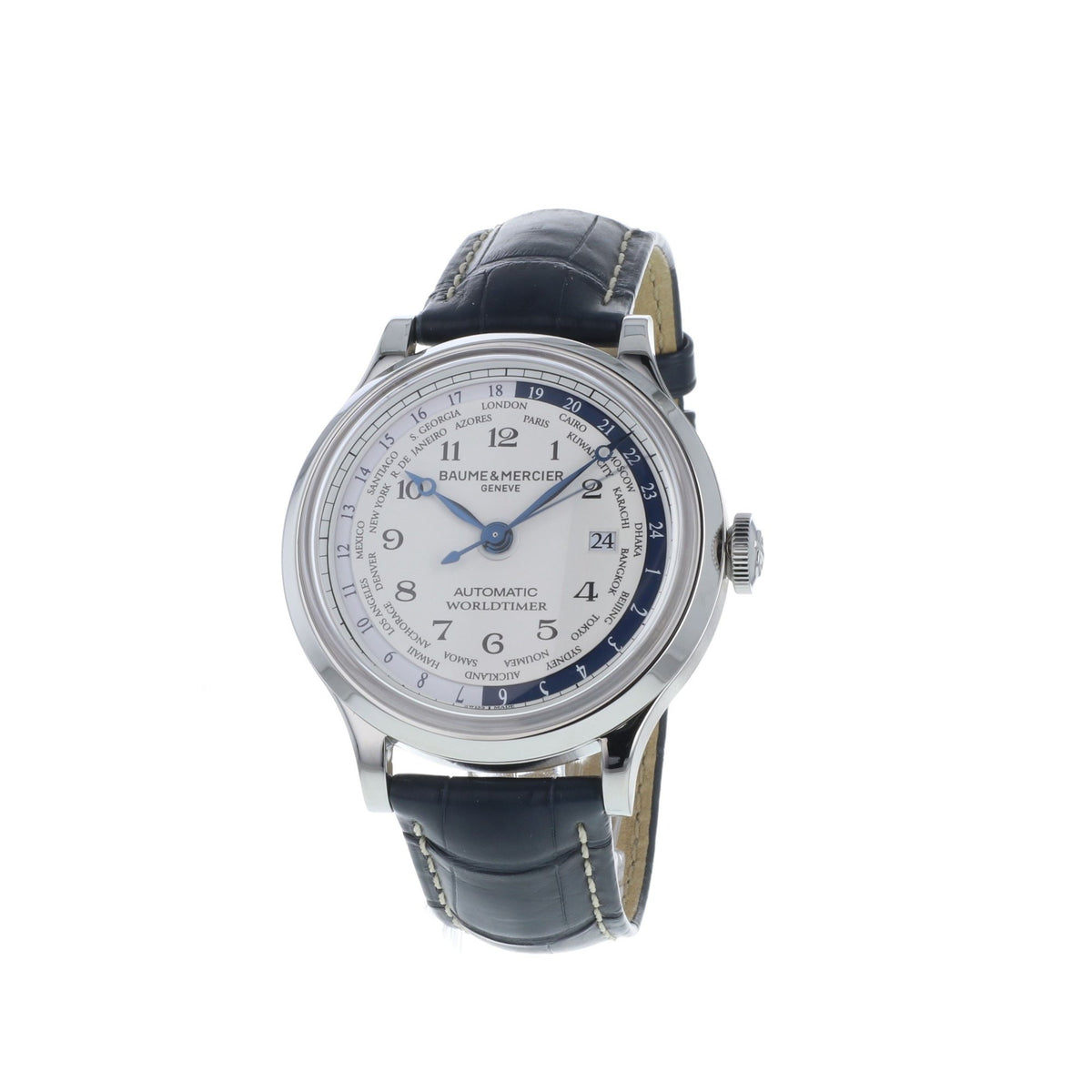 Baume &amp; Mercier Men&#39;s MOA10106 Capeland Blue Leather Watch