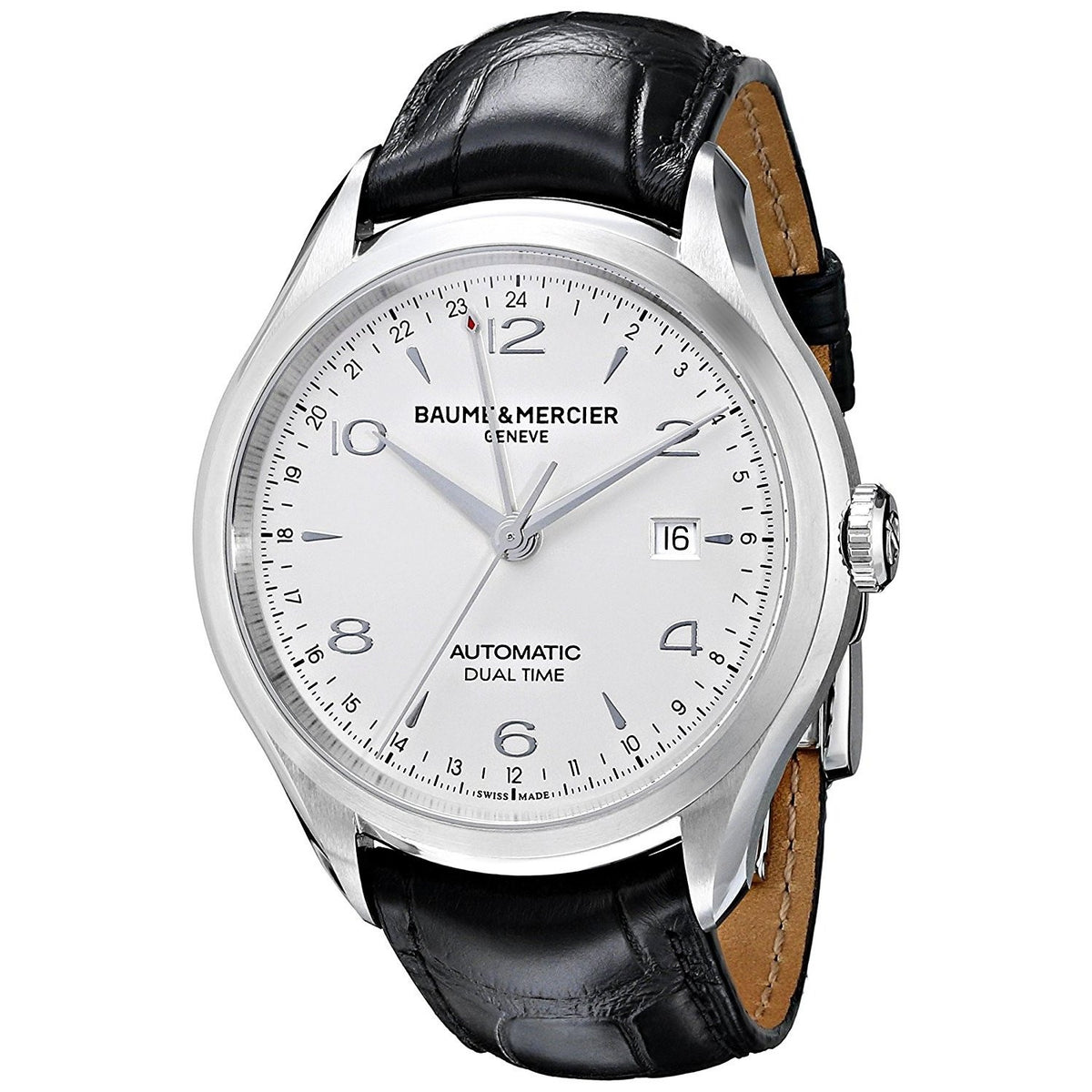 Baume &amp; Mercier Men&#39;s MOA10112 Clifton Automatic Black Leather Watch