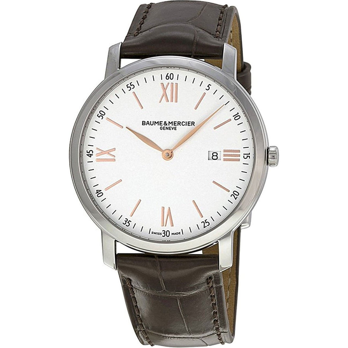 Baume &amp; Mercier Men&#39;s MOA10181 Classima Executives Brown Leather Watch
